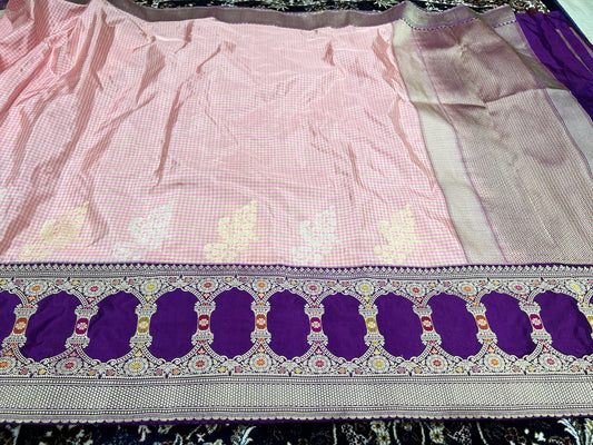 Banarasi Handloom Kadhua Royal Banarasi Purple Saree