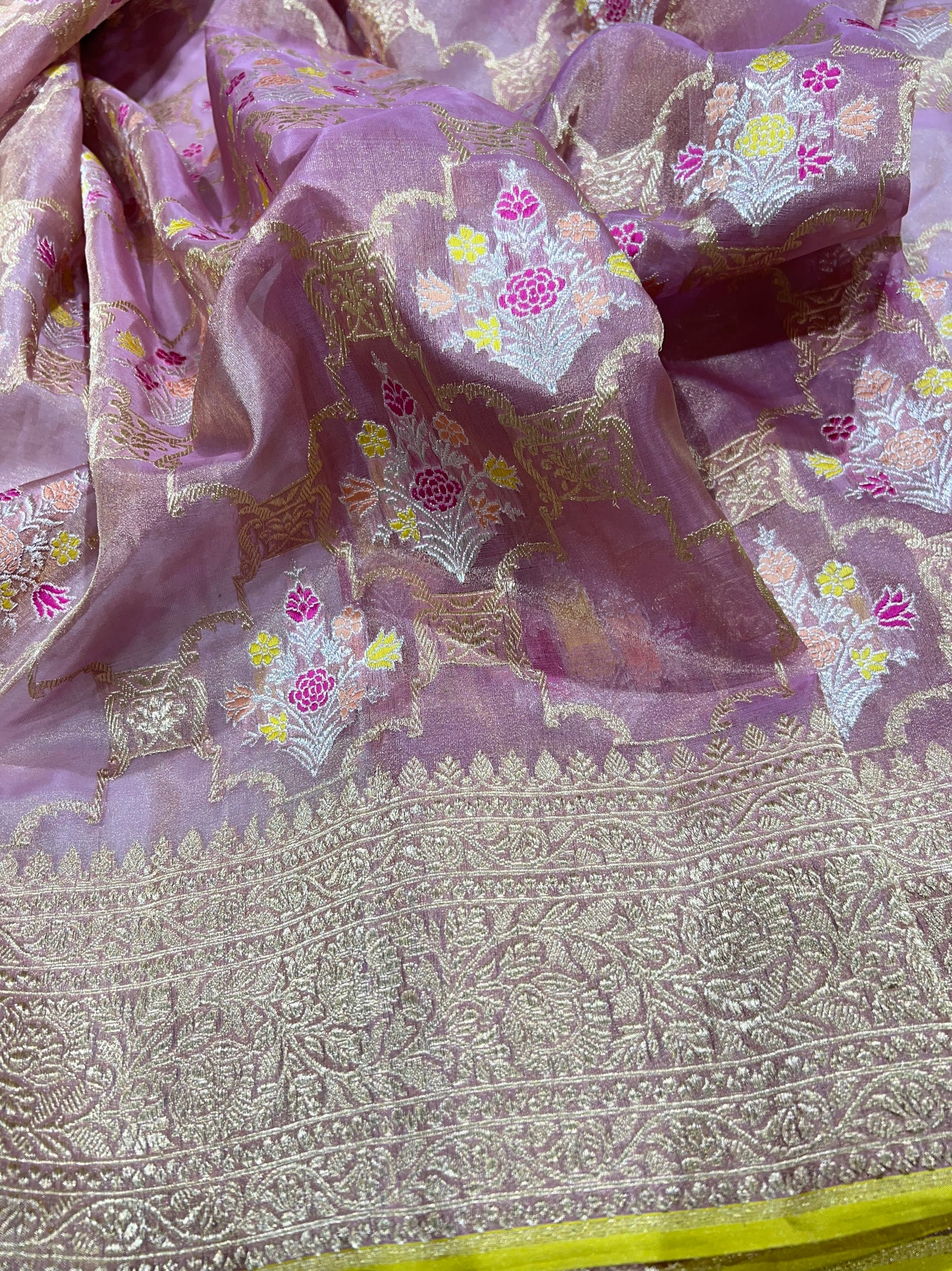Pure Banarasi Khaduwa Tissue KoraSilk Handloom Saree
