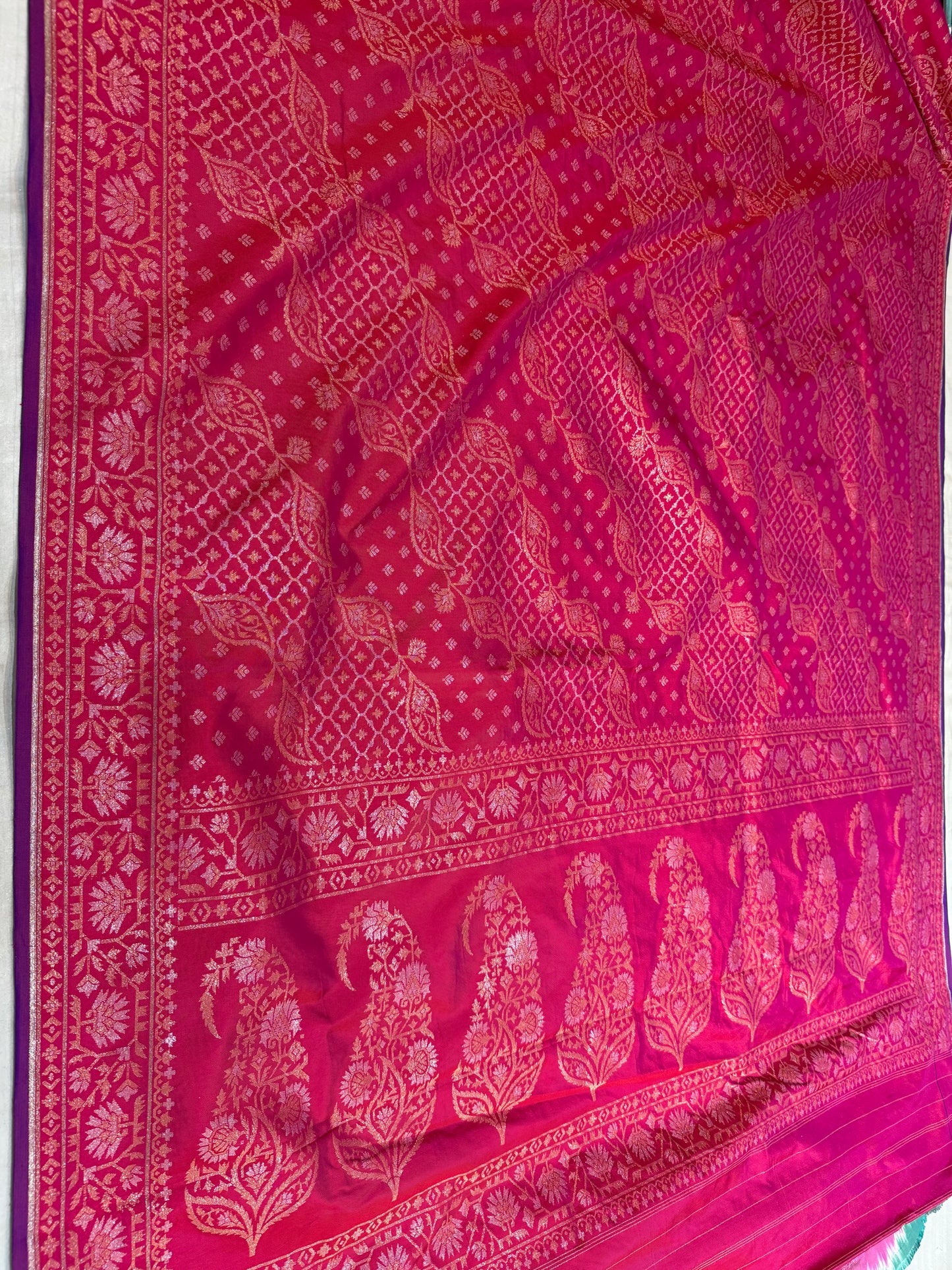 Banarasi Ekatara katan silk Cutwork jamdni with Elegant Border Handloom Saree
