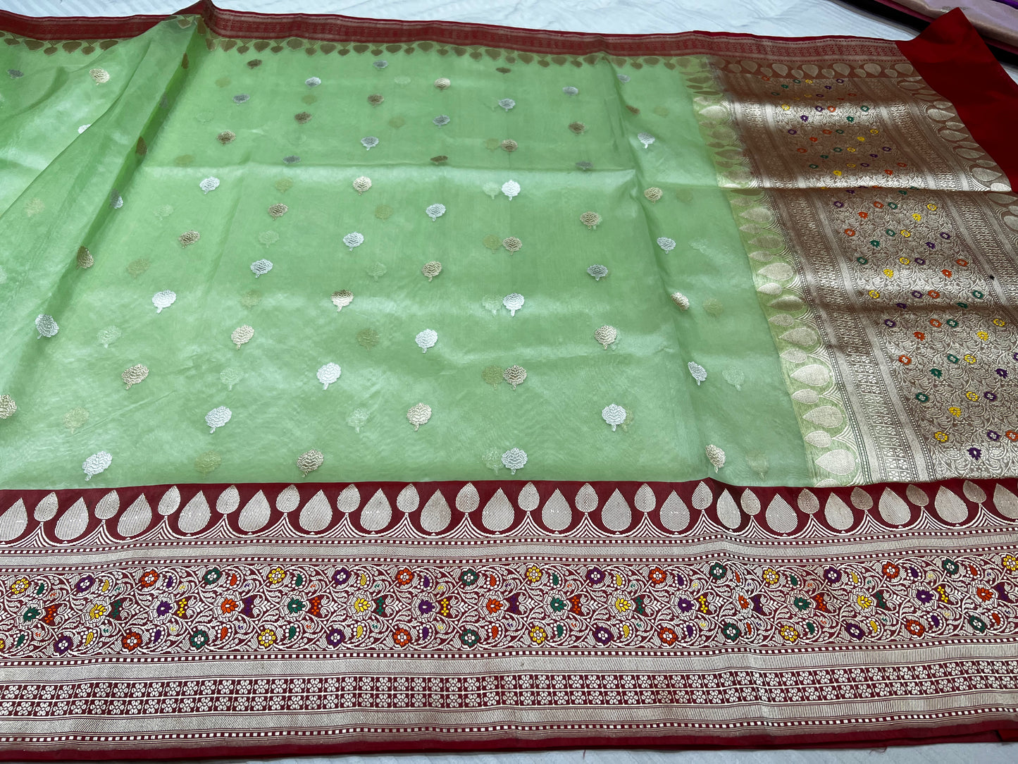 Pure Banarasi Kora Silk Handloom Saree