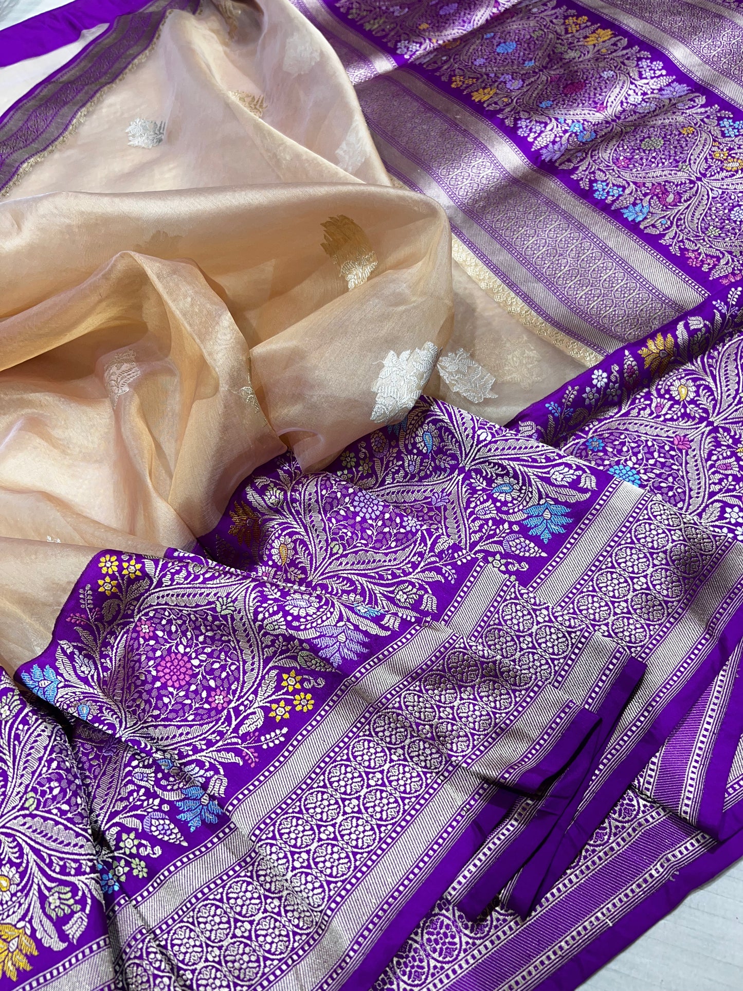 Pure Banarasi Kora Silk Handloom Saree