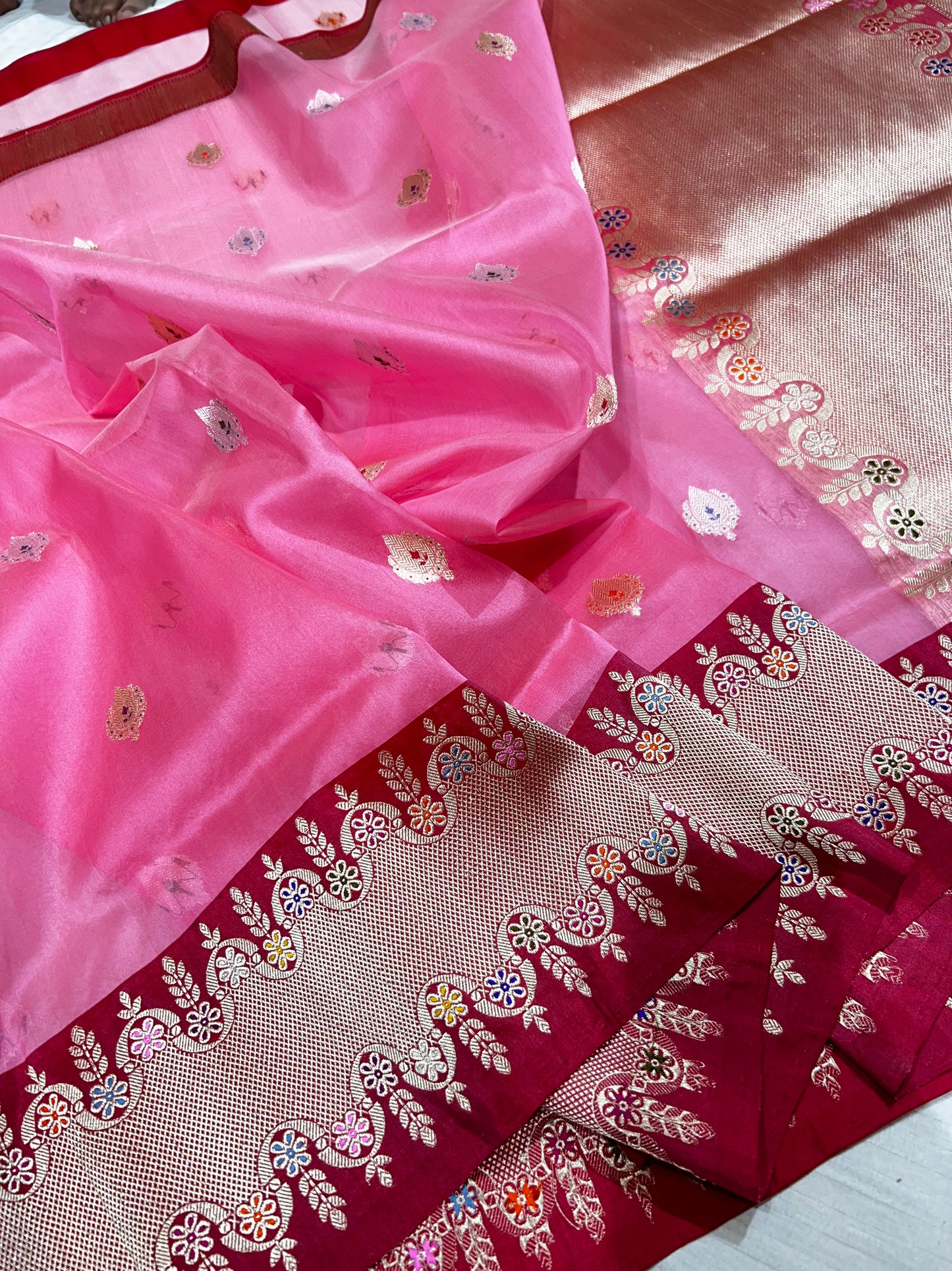 Pure Banarasi Kora Silk Handloom Saree