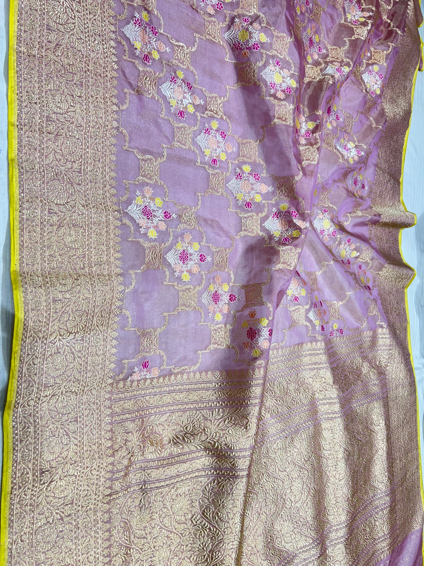 Pure Banarasi Khaduwa Tissue KoraSilk Handloom Saree