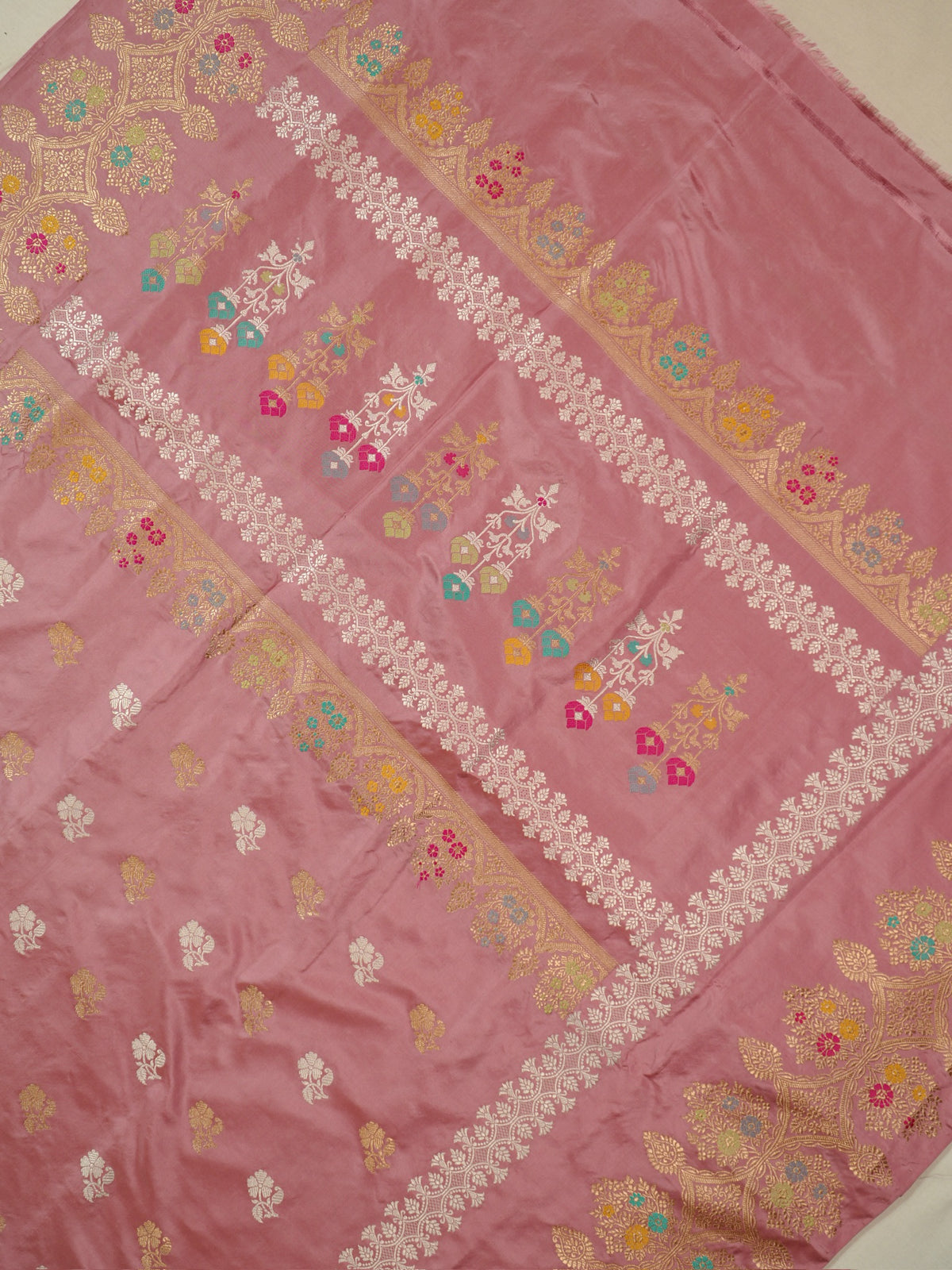 Mauve Pure Katan Silk Border Banarasi handwoven Saree