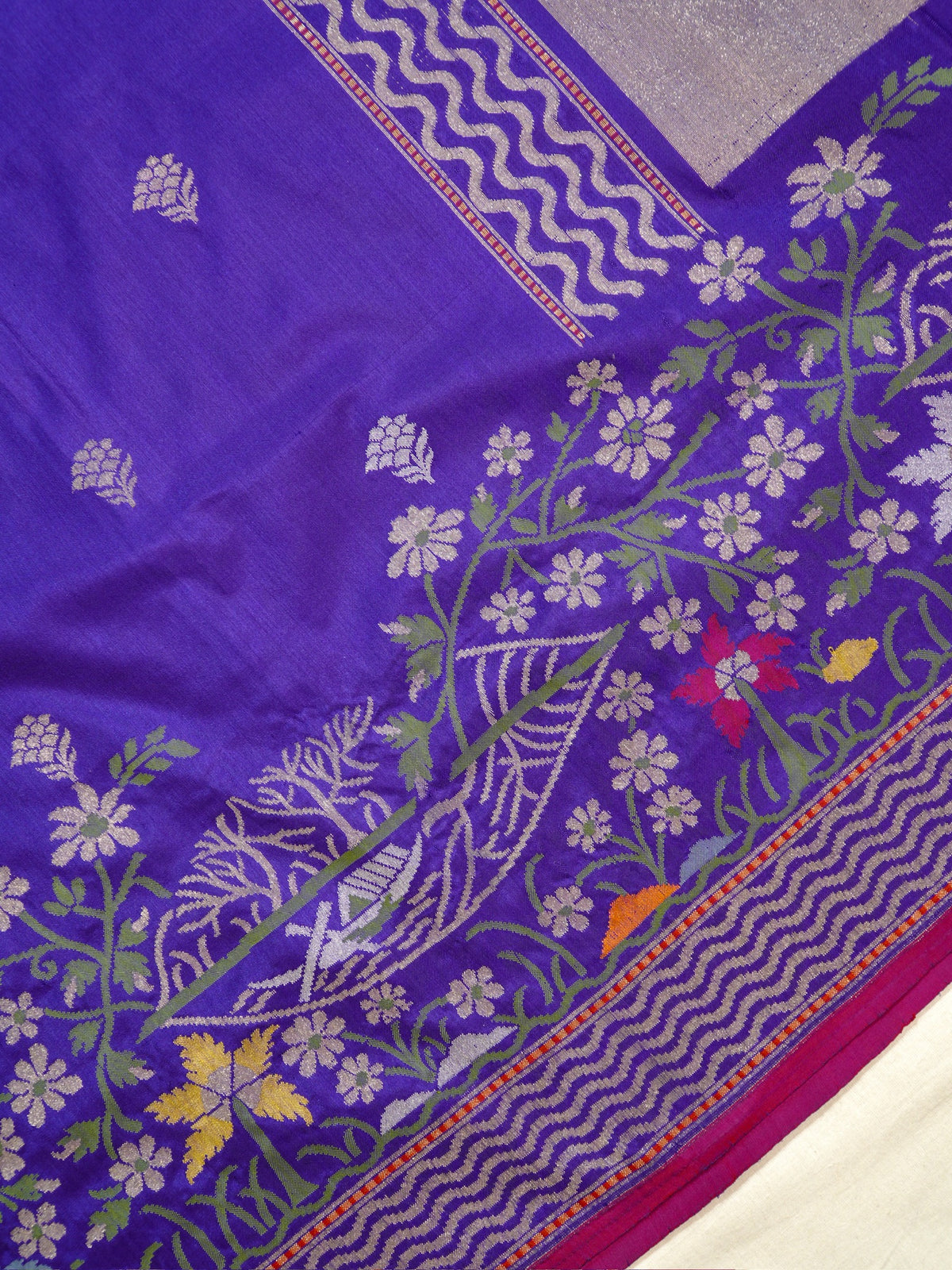 Purple Pure Ektara Silk Border Banarasi handwoven Saree