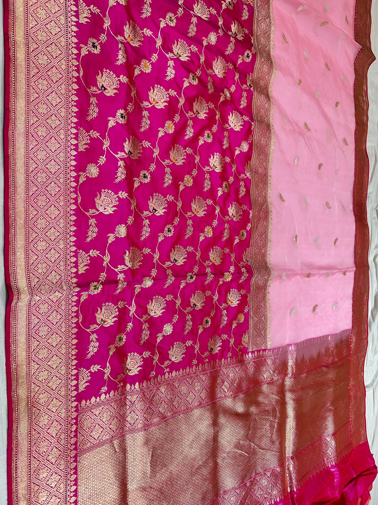 Half-Half katan silk & kora silk kaduwa Jall jangla