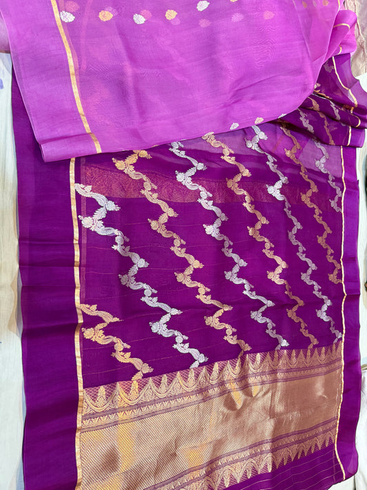 Pure Banarasi Kora Silk Handloom Saree