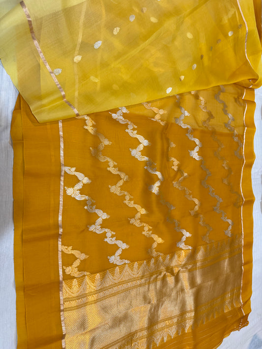 Pure Banarasi Kora Silk Handloom Saree