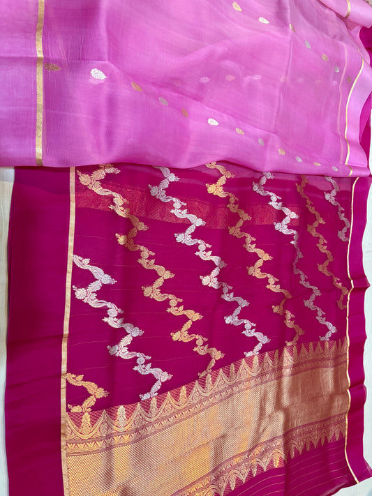 Pure Banarasi Kora Silk Handloom Saree