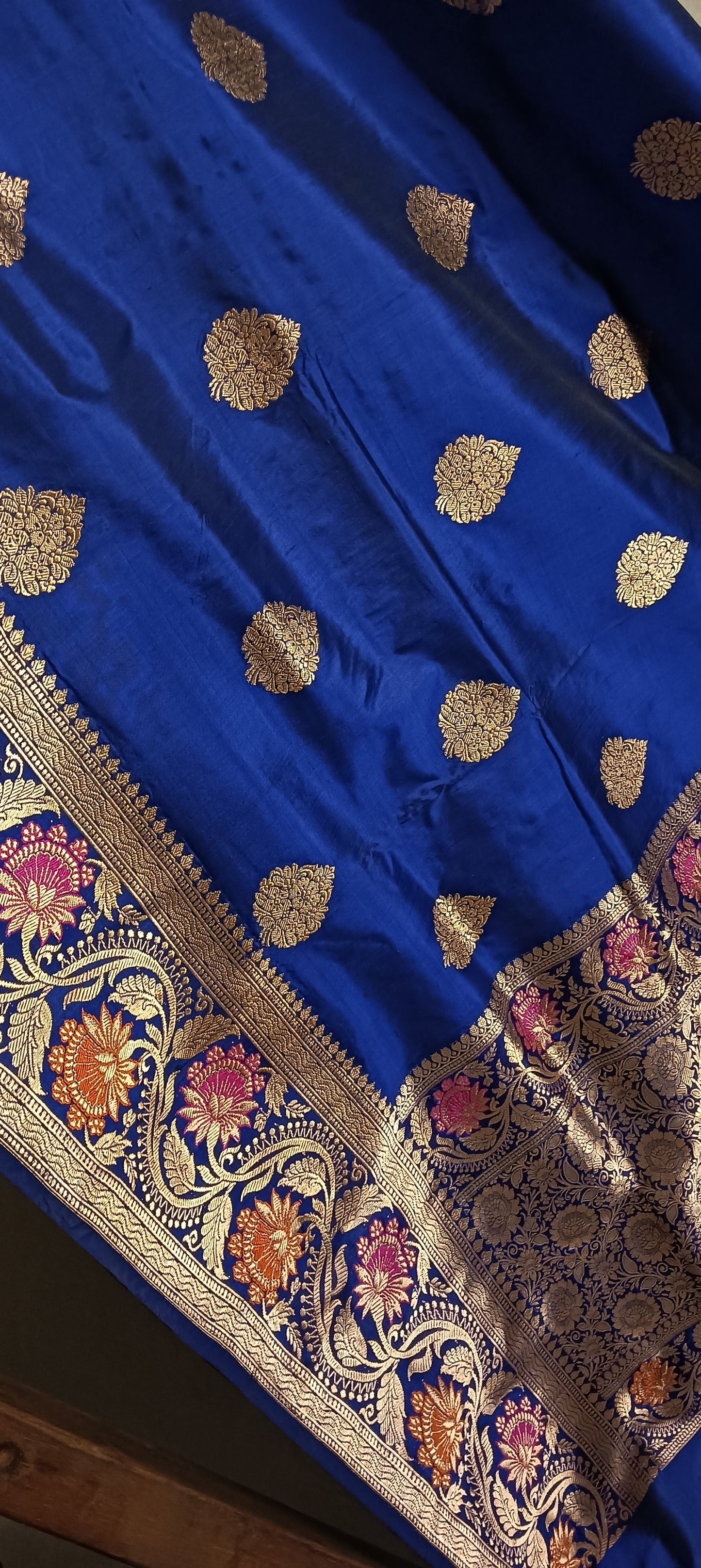 Royal Blue Pure Banarasi Puna Silk Saree