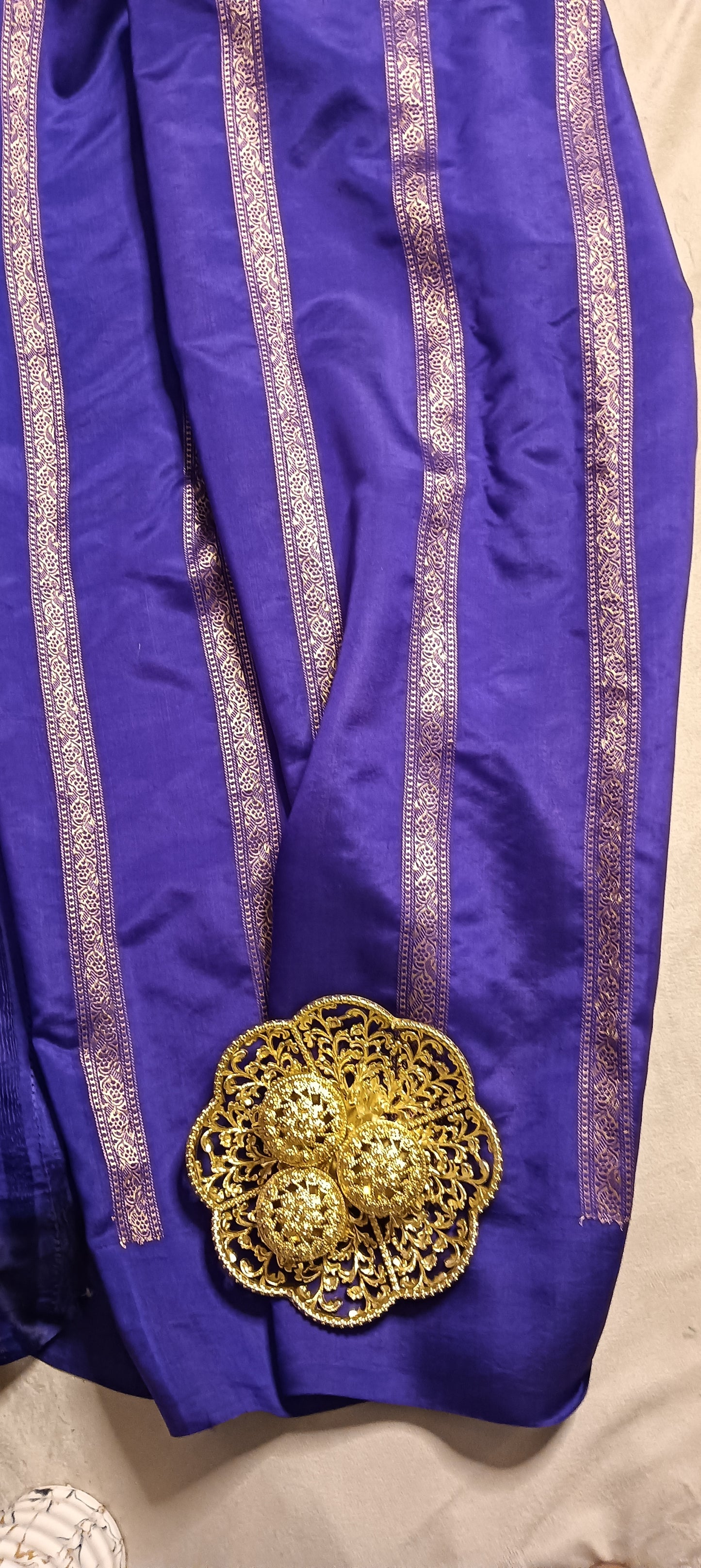 Purple Pure Banarasi Puna Silk Saree