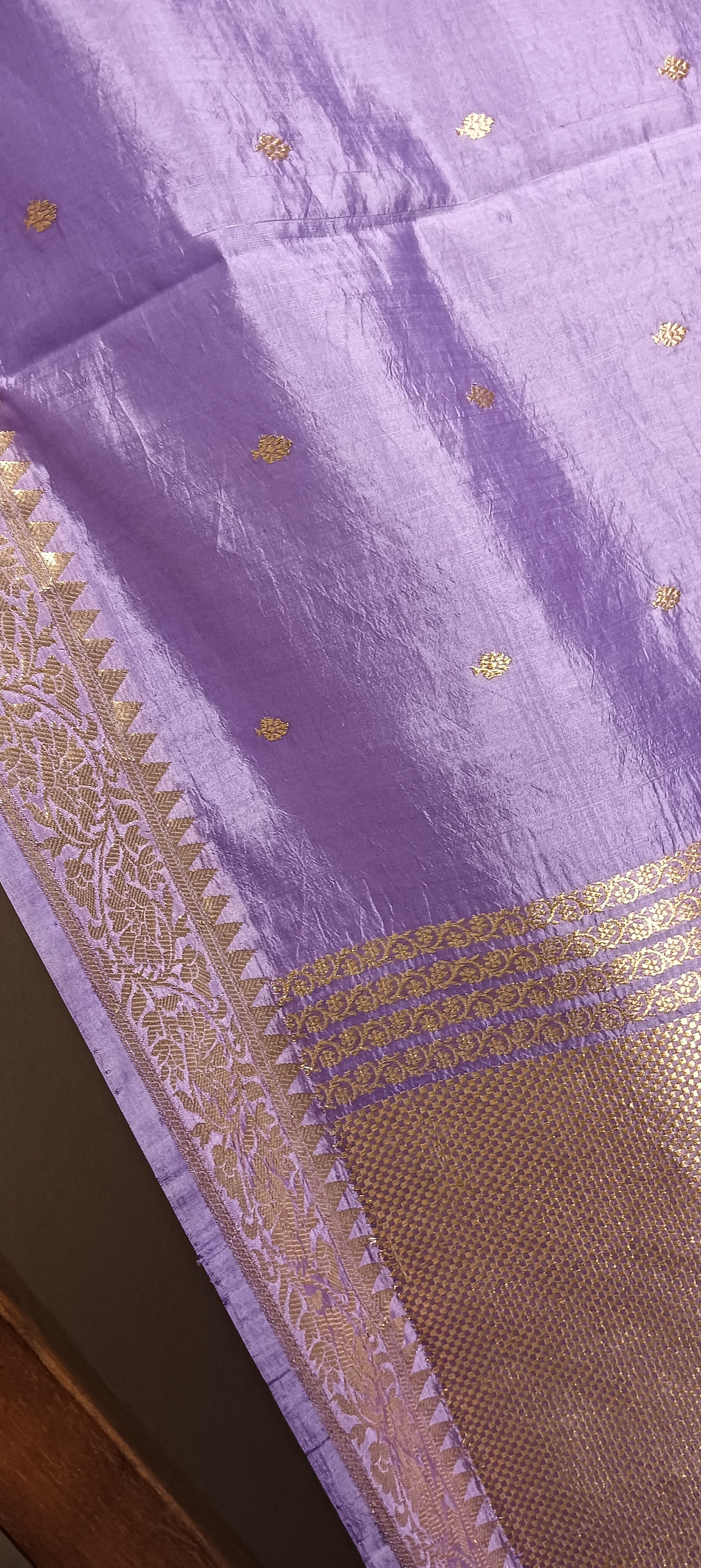 Lavender Pure Banarasi Puna Silk Saree
