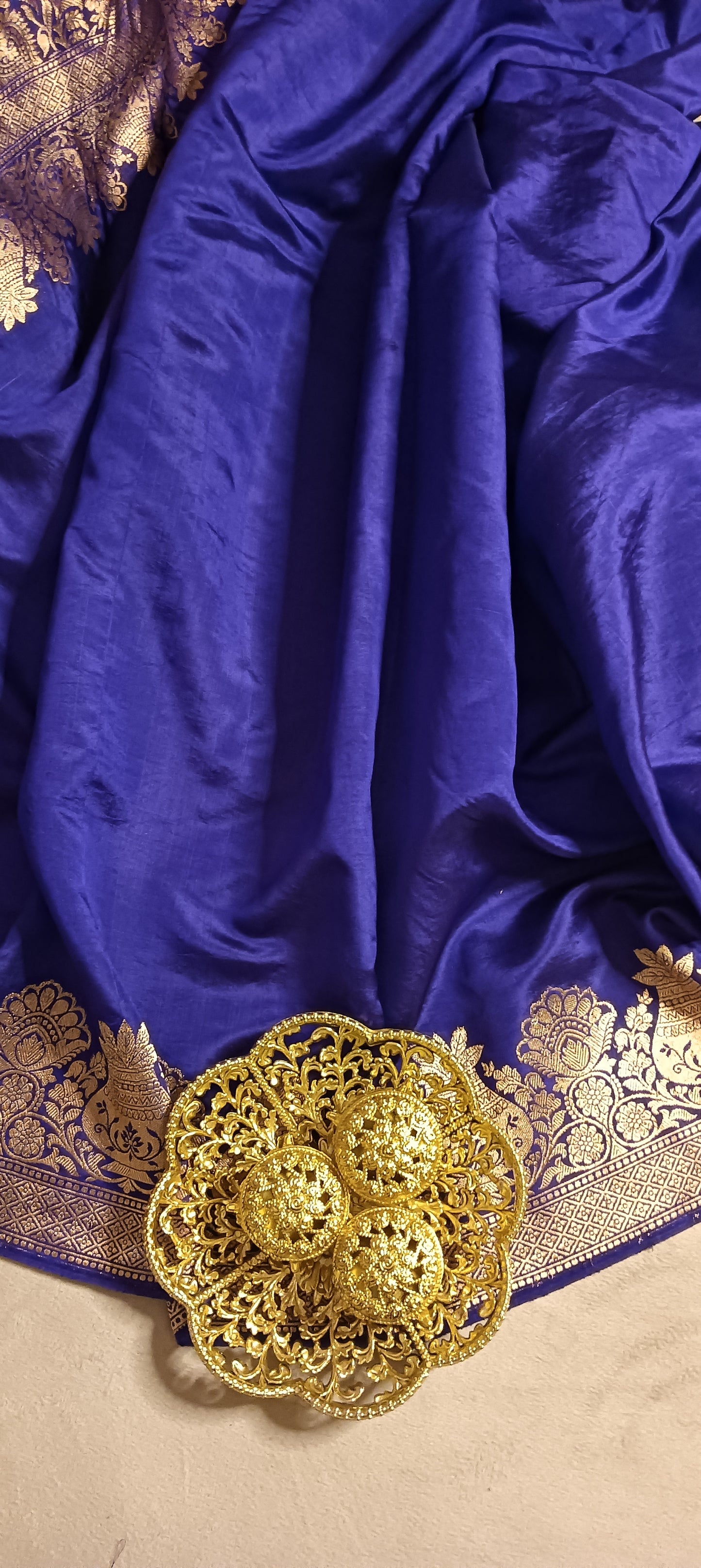 Purple Pure Banarasi Puna Silk Saree