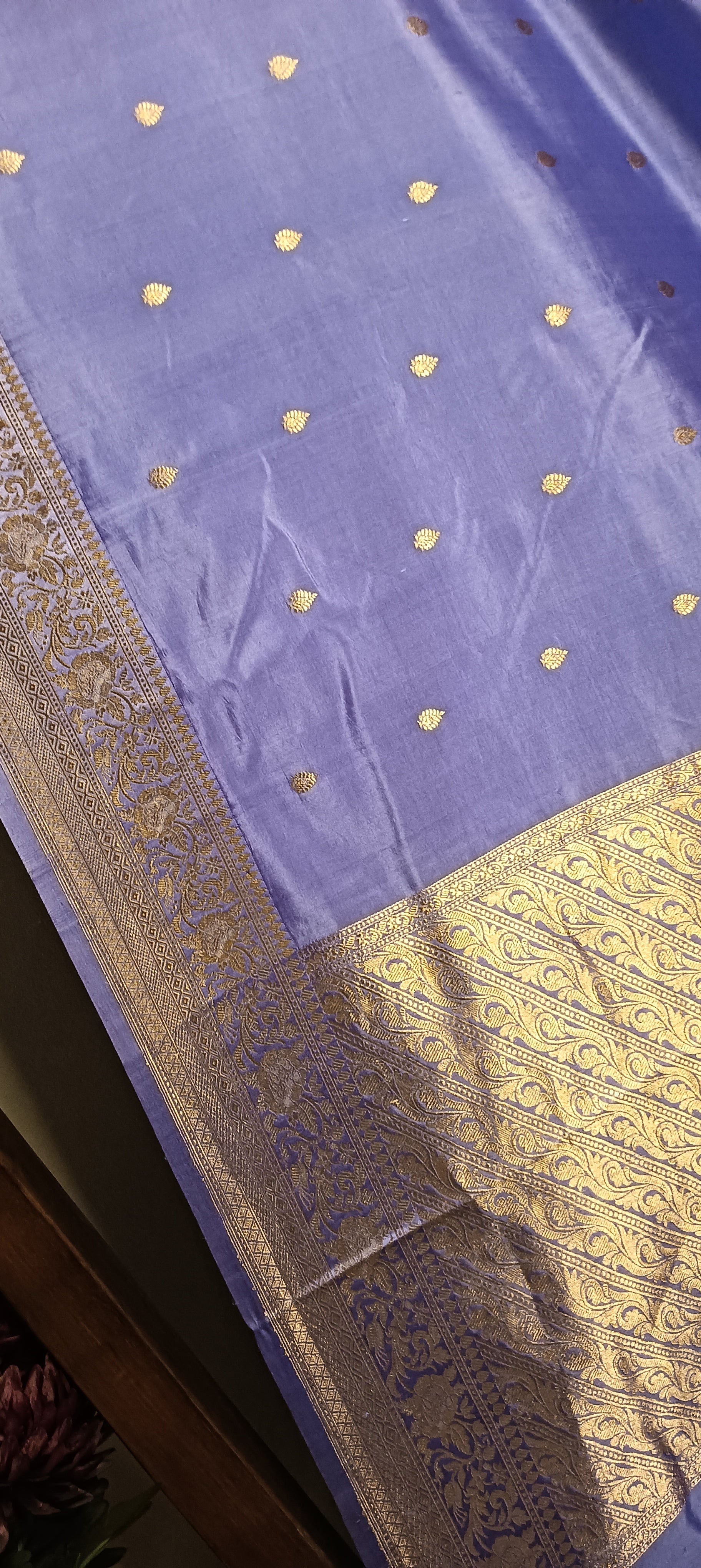 Lavender Pure Banarasi Puna Silk Saree