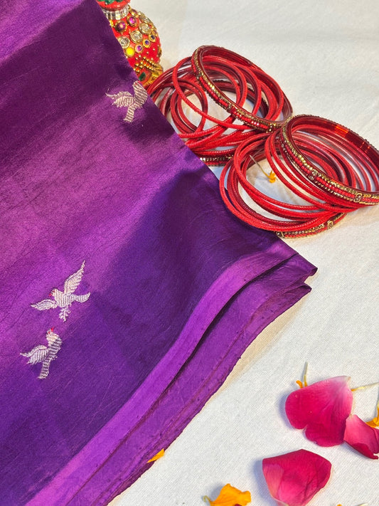 Royal Jamun Glow Banarasi Pure Puna Silk Banarasi Saree