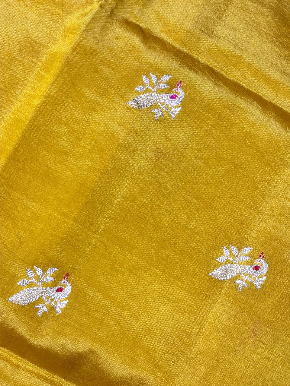 Yellow Banarasi Pure Soft Silk Saree