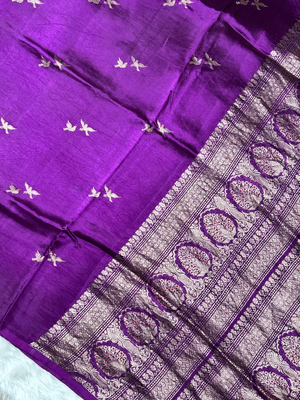 Royal Jamun Glow Banarasi Pure Soft Silk Banarasi Saree