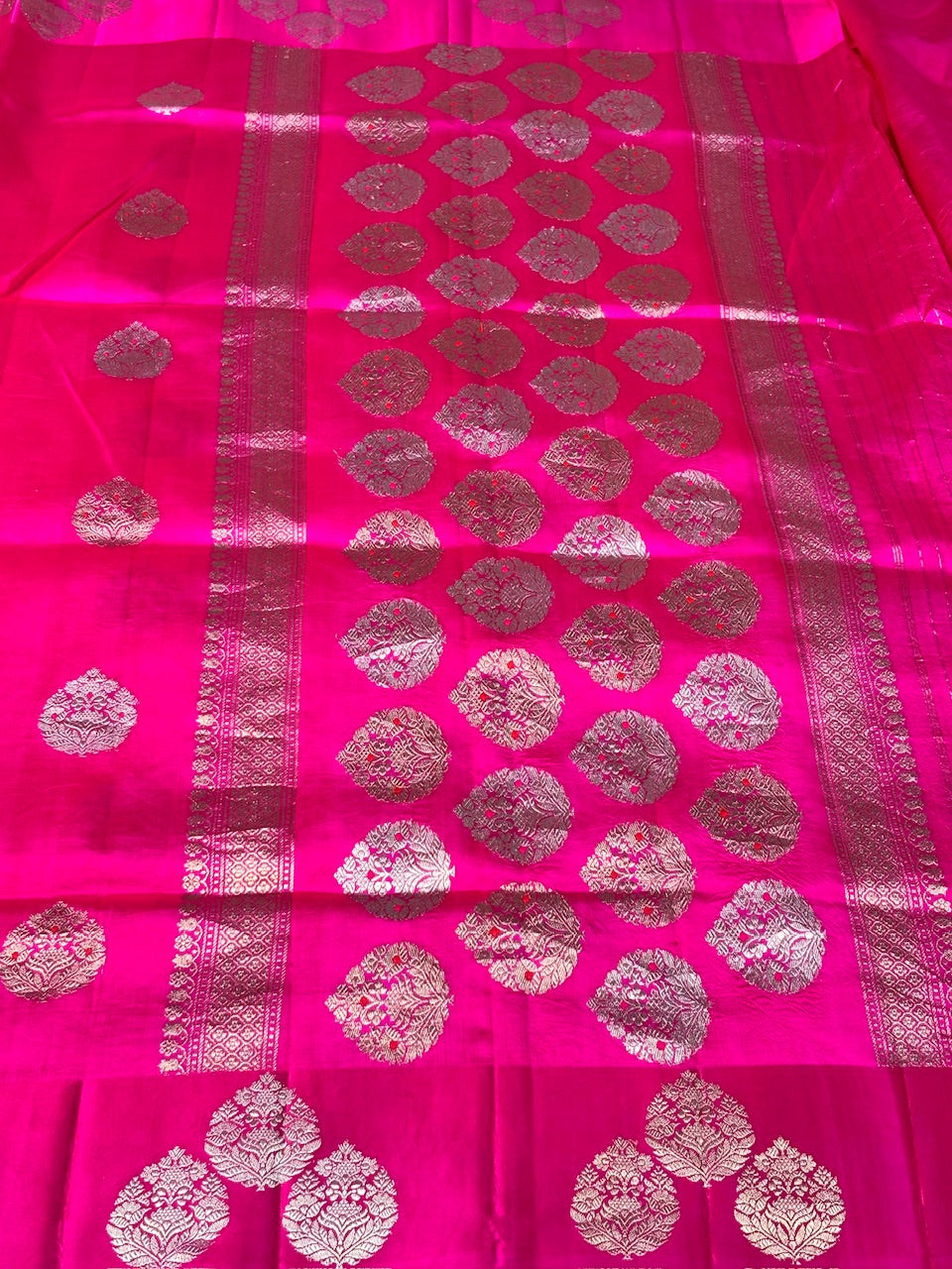 Rani Pink Banarasi Pure Soft Silk Banarasi Saree