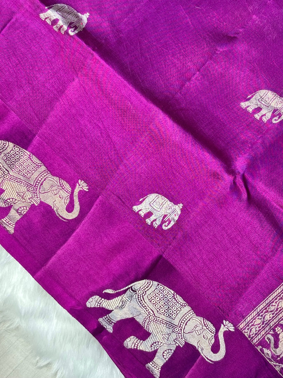 Royal Jamun Glow Banarasi Pure Soft Silk Banarasi Saree