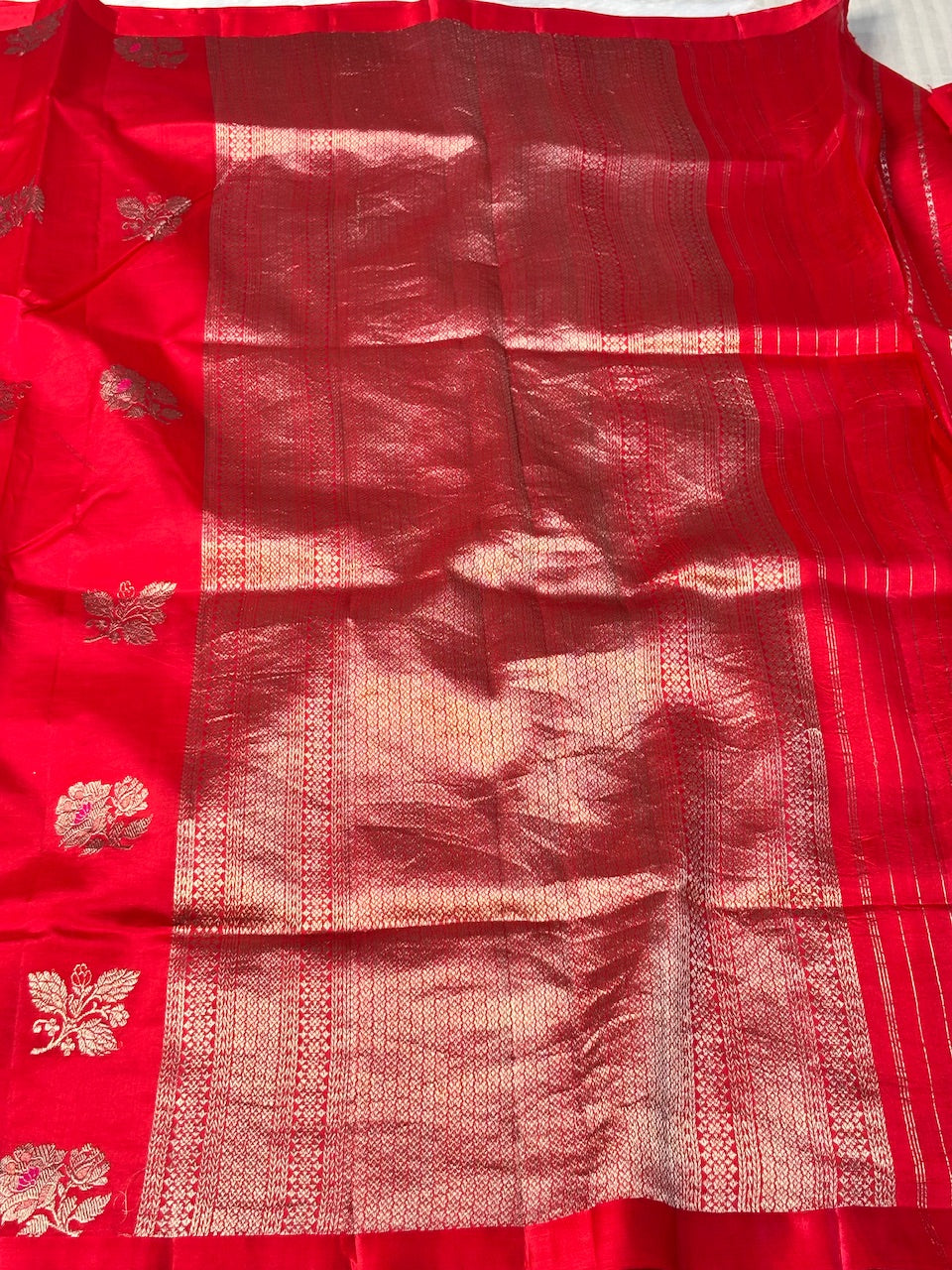 Red Banarasi Pure Soft Silk Saree