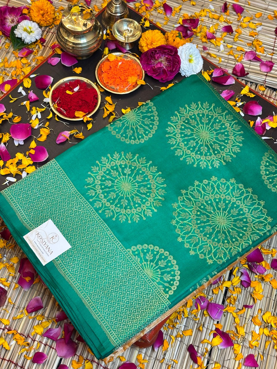 Fanta Orange Handwoven Pure Banarasi Tissue Silk Saree