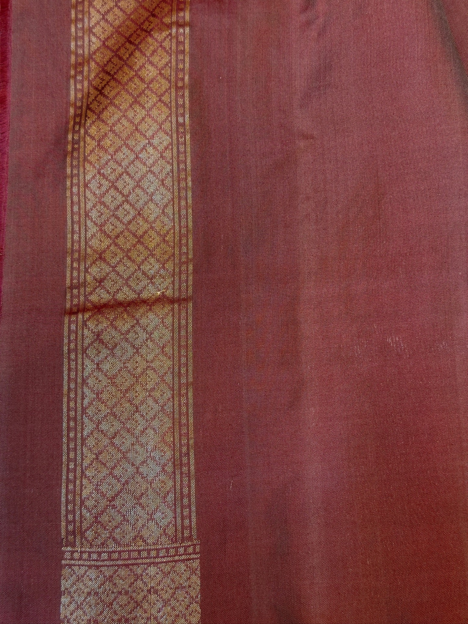Coffee Brown Pure Banarasi Ektara Mulberry With Skrt Border Silk Handwoven Saree