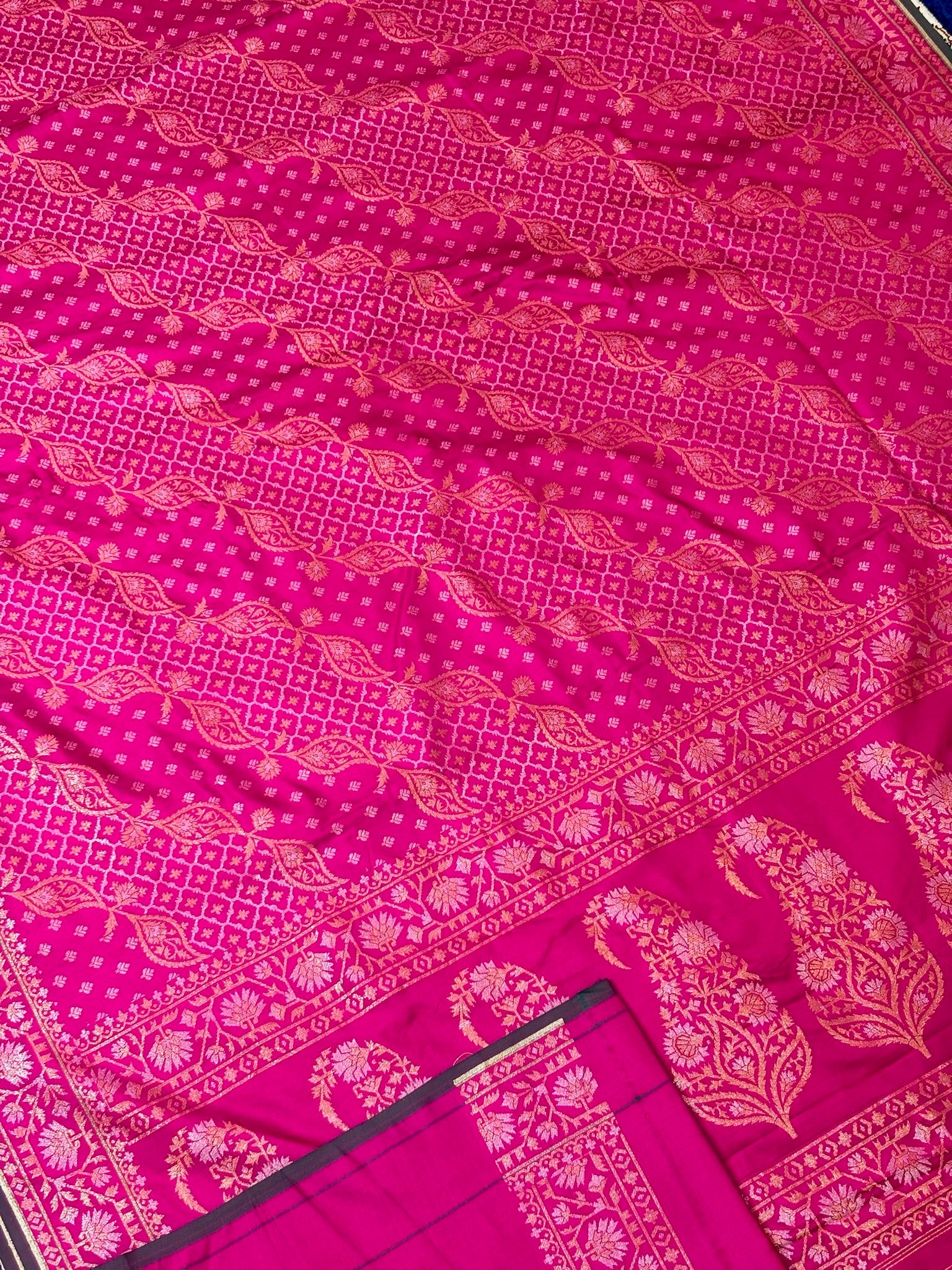 Pure Ektara Silk Jamdani Saree | Elegant Mute Pink Design