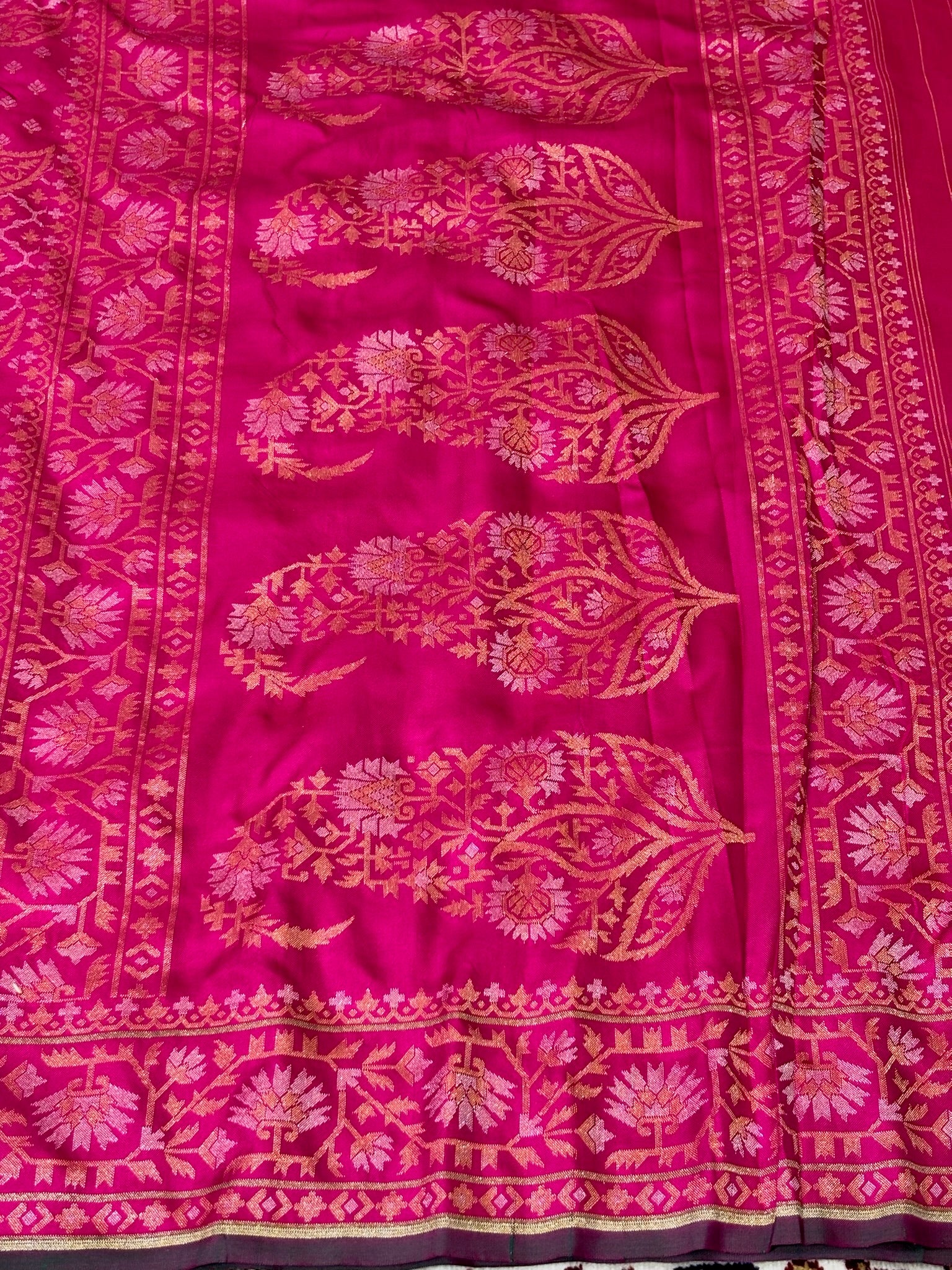 Pure Ektara Silk Jamdani Saree | Elegant Mute Pink Design