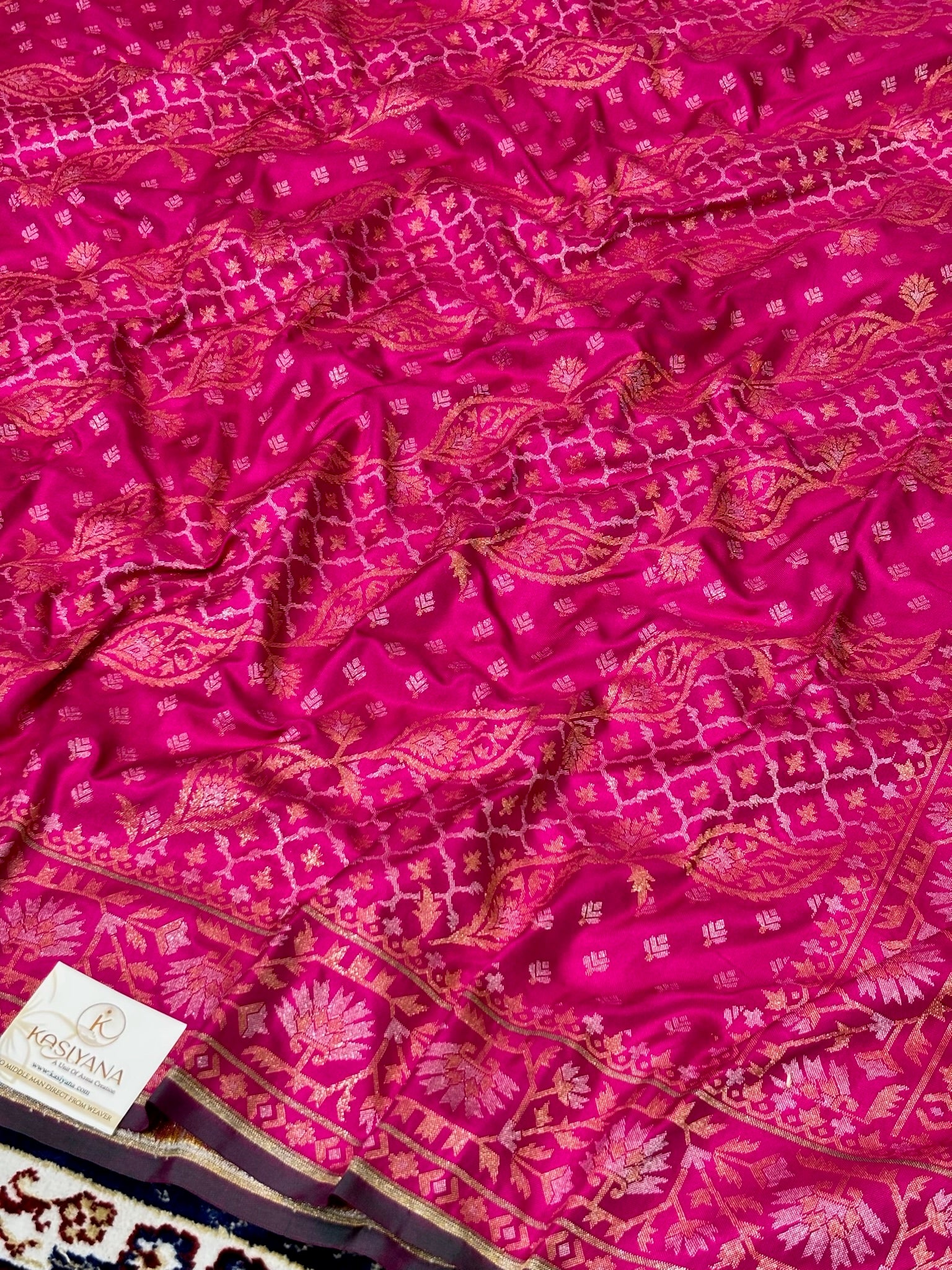 Pure Ektara Silk Jamdani Saree | Elegant Mute Pink Design