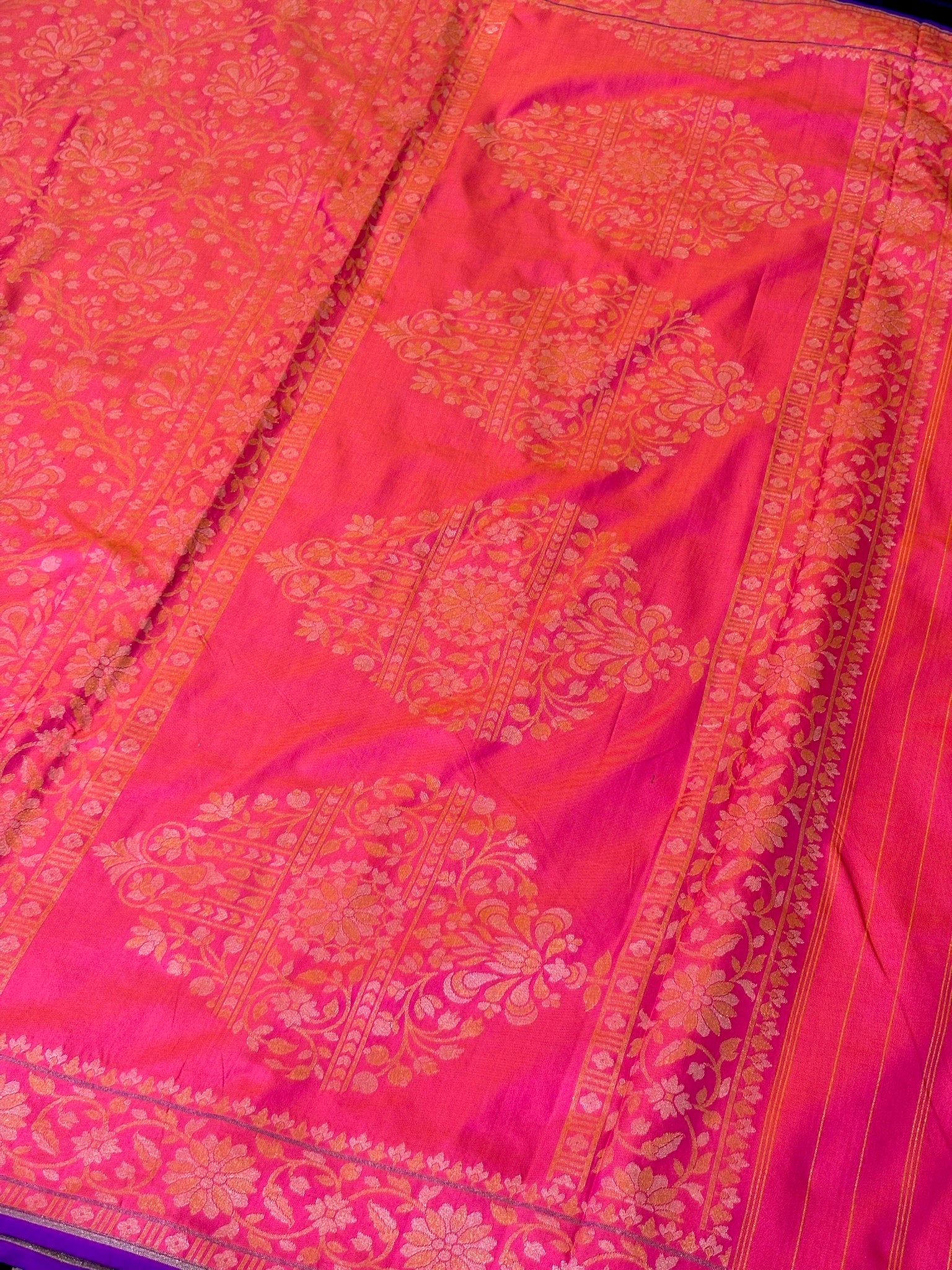 Pure Ektara Silk Jamdani Saree | Elegant Pink Design