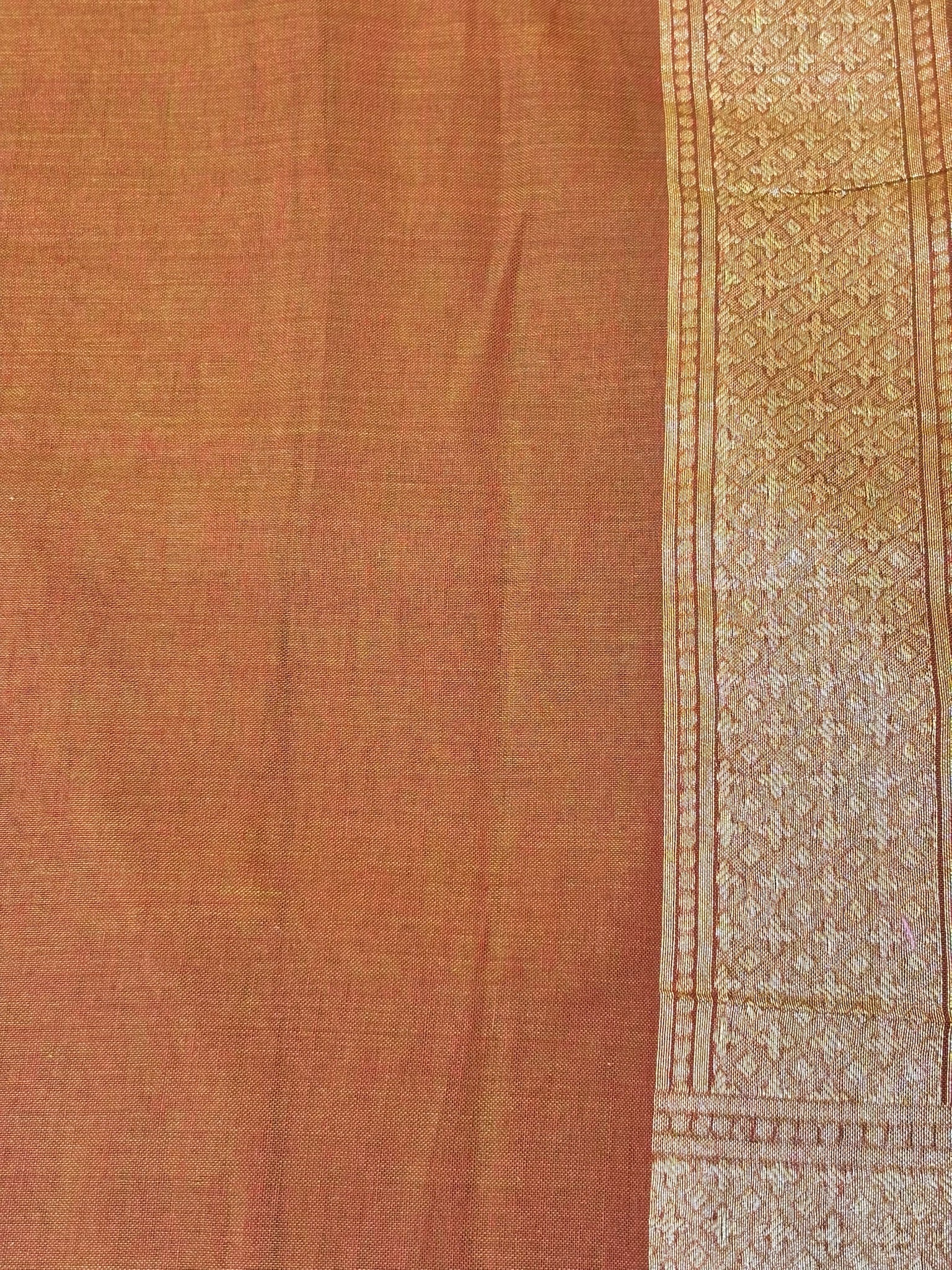 Pure Cotton Jamdani Saree | Elegant Antique Gold Design