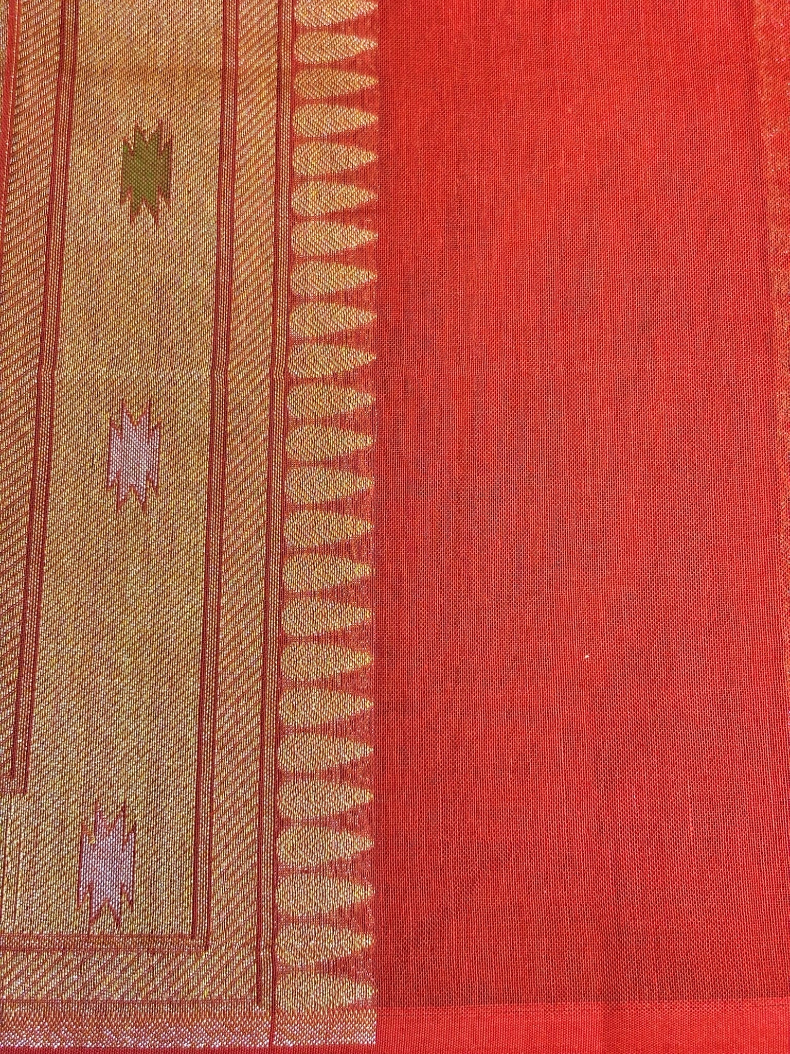 Pure Cotton Jamdani Saree | Elegant Red Design