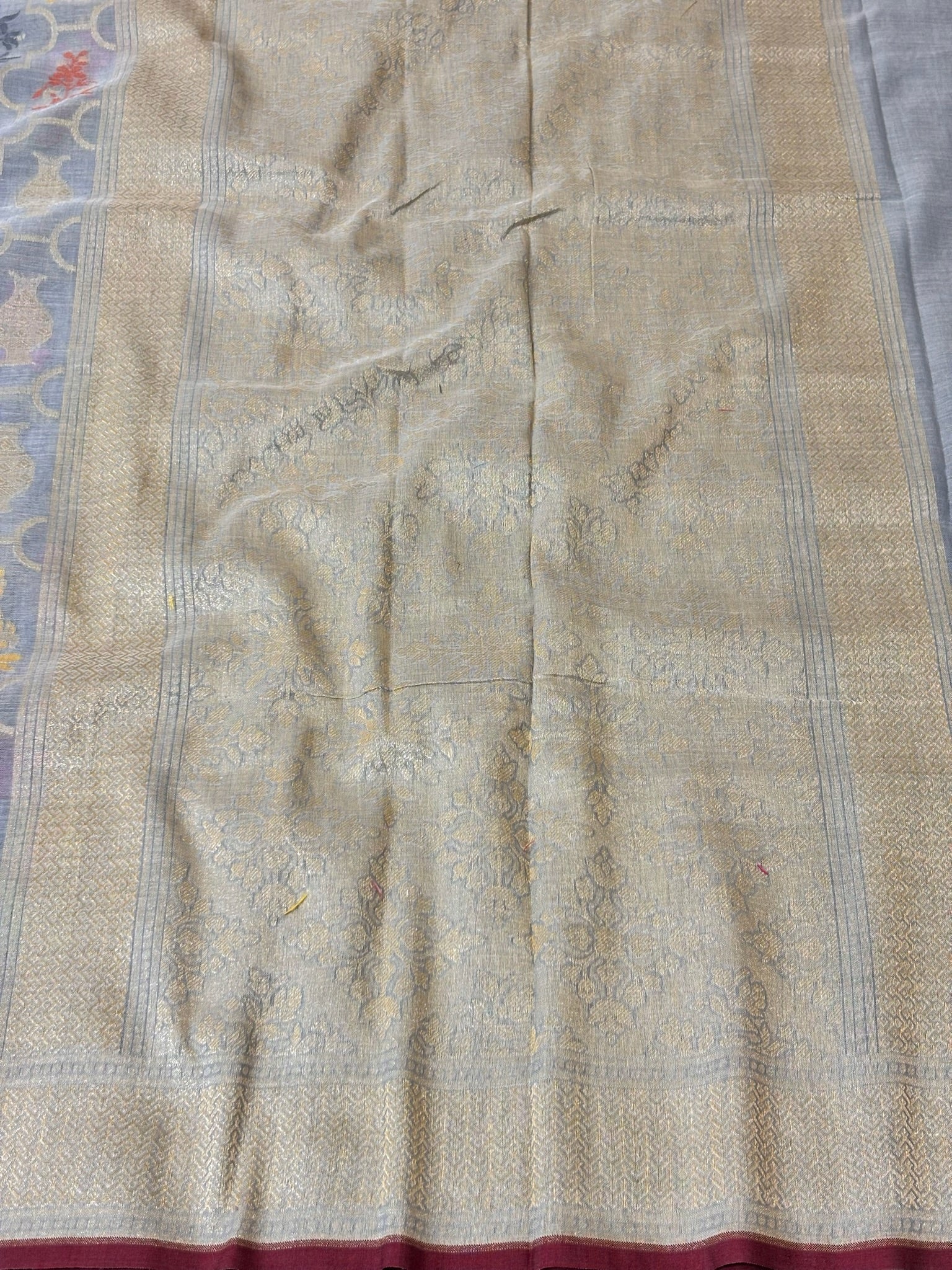 Pure Cotton Jamdani Saree | Elegant Pearl Grey Design