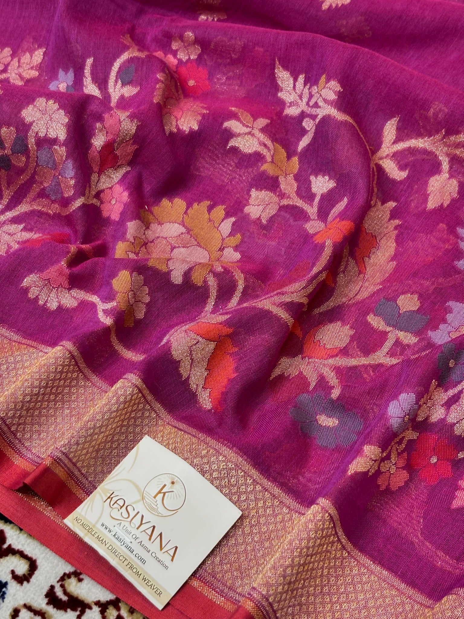 Pure Cotton Jamdani Saree | Elegant Wine Pink Design