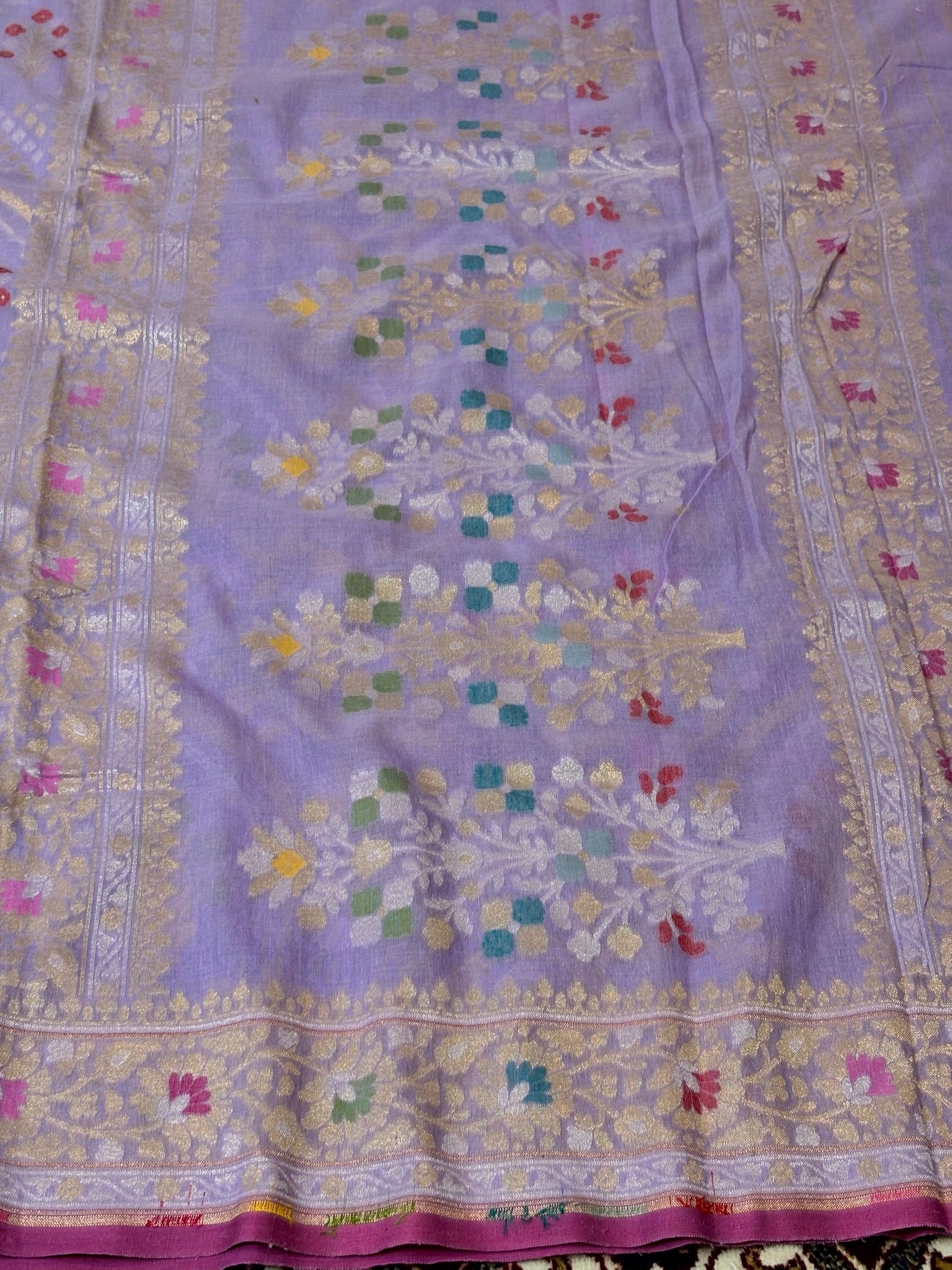 Pure Cotton Jamdani Saree | Elegant Lavender Design