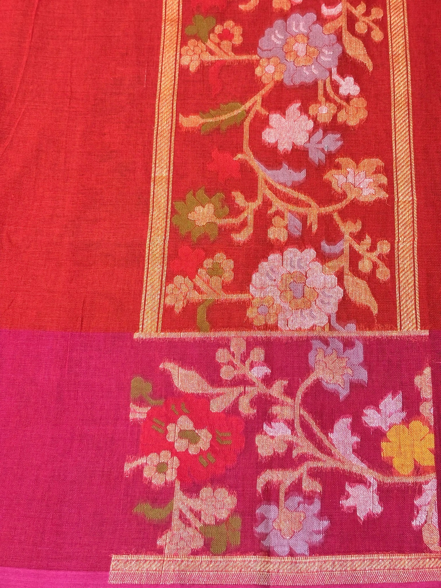 Pure CottonJamdani Saree | Elegant Burnt Red Design