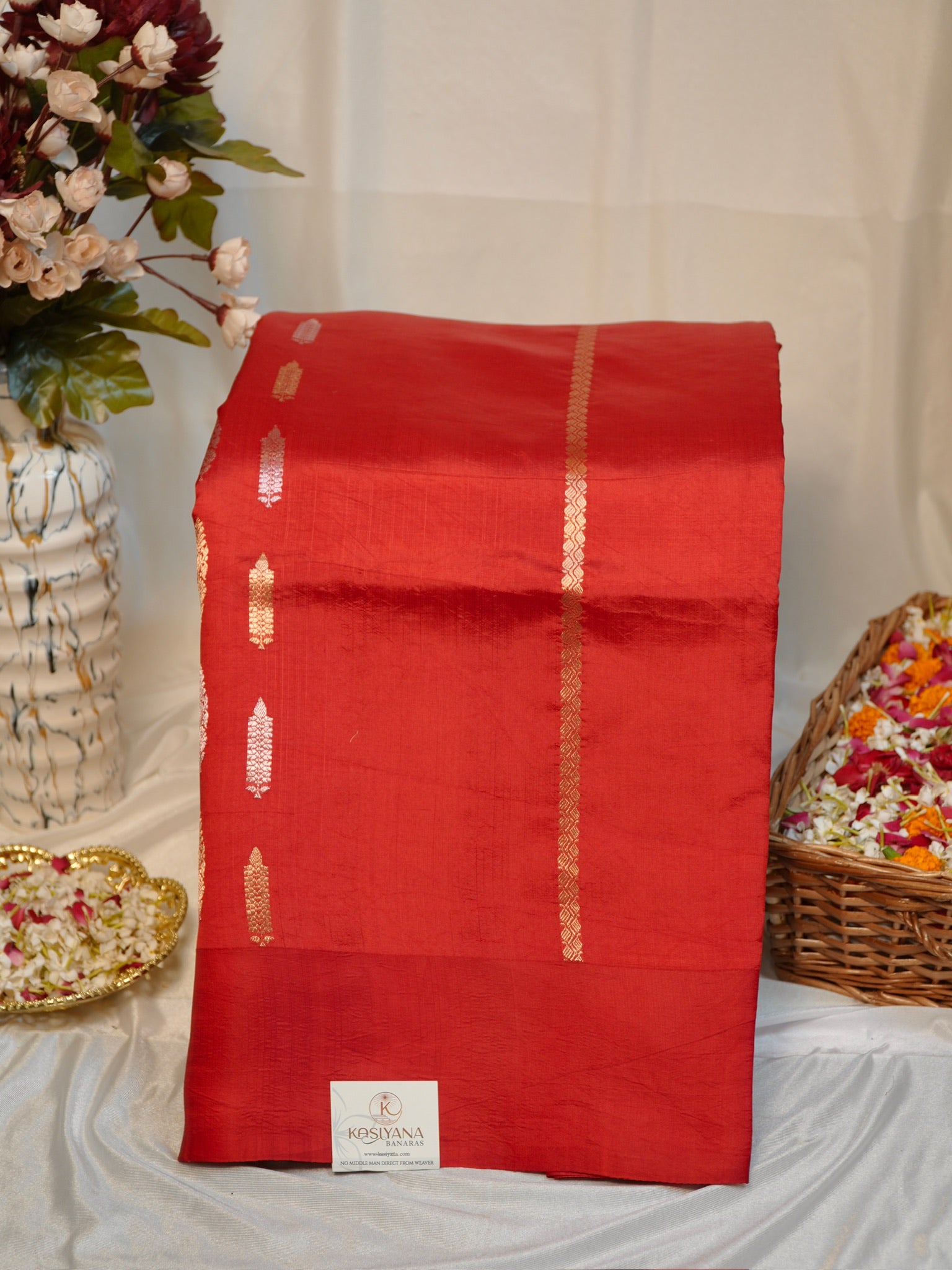 Red 100% Pure Soft Katan Silk Handwoven Saree