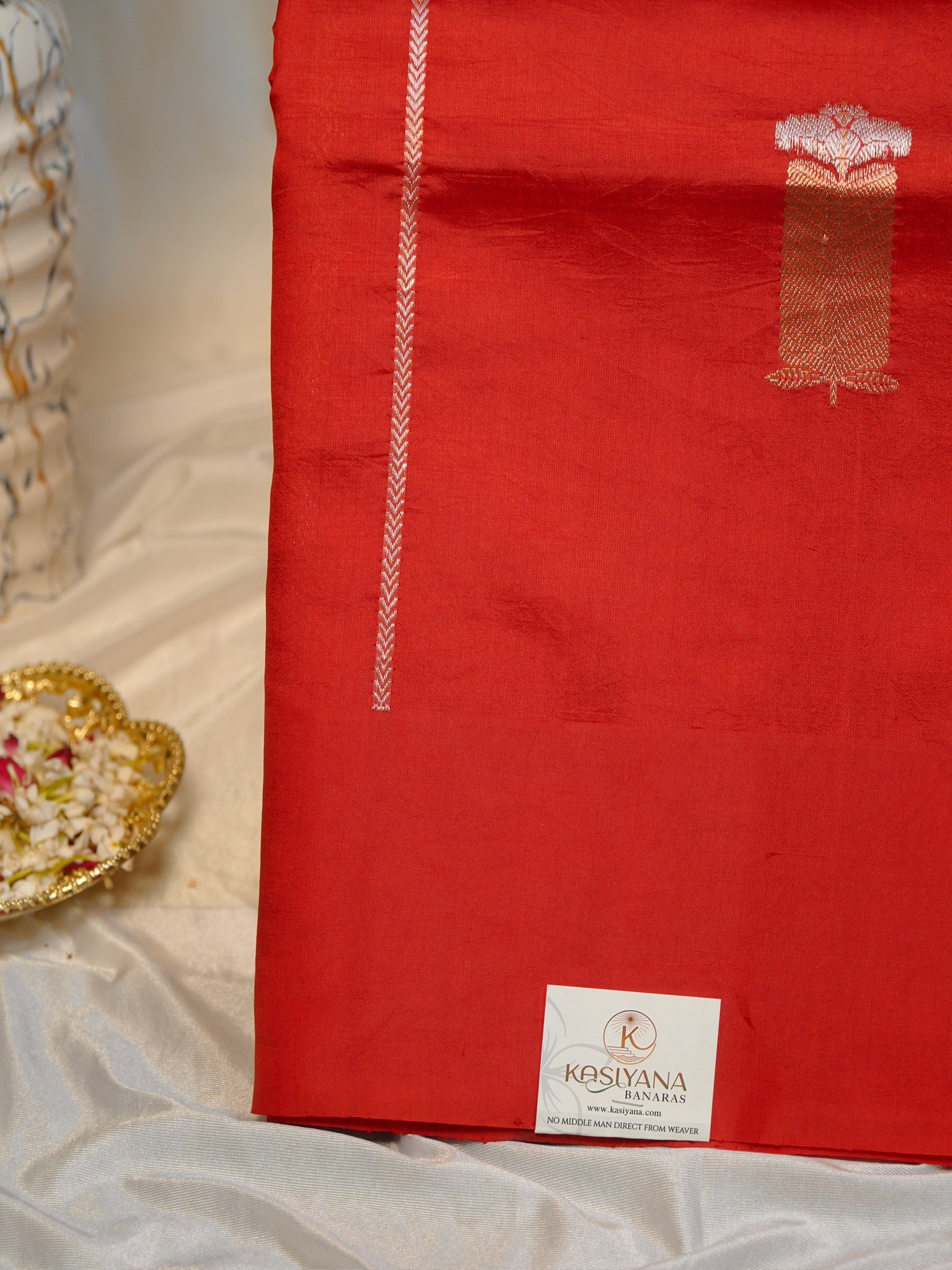 Red 100% Pure Soft Katan Silk Handwoven Saree