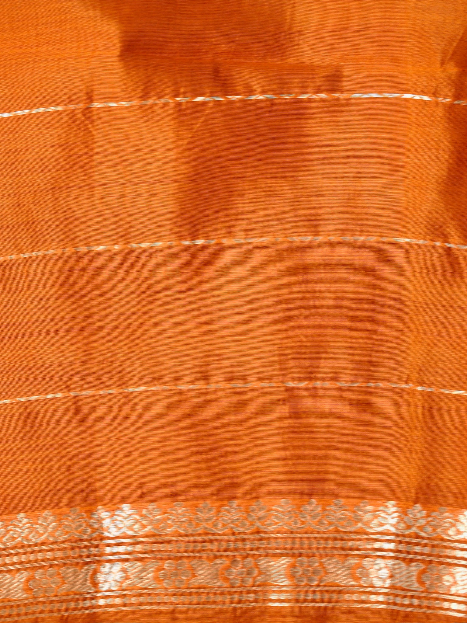 Orange 100% Pure Soft Katan Silk Handwoven Saree