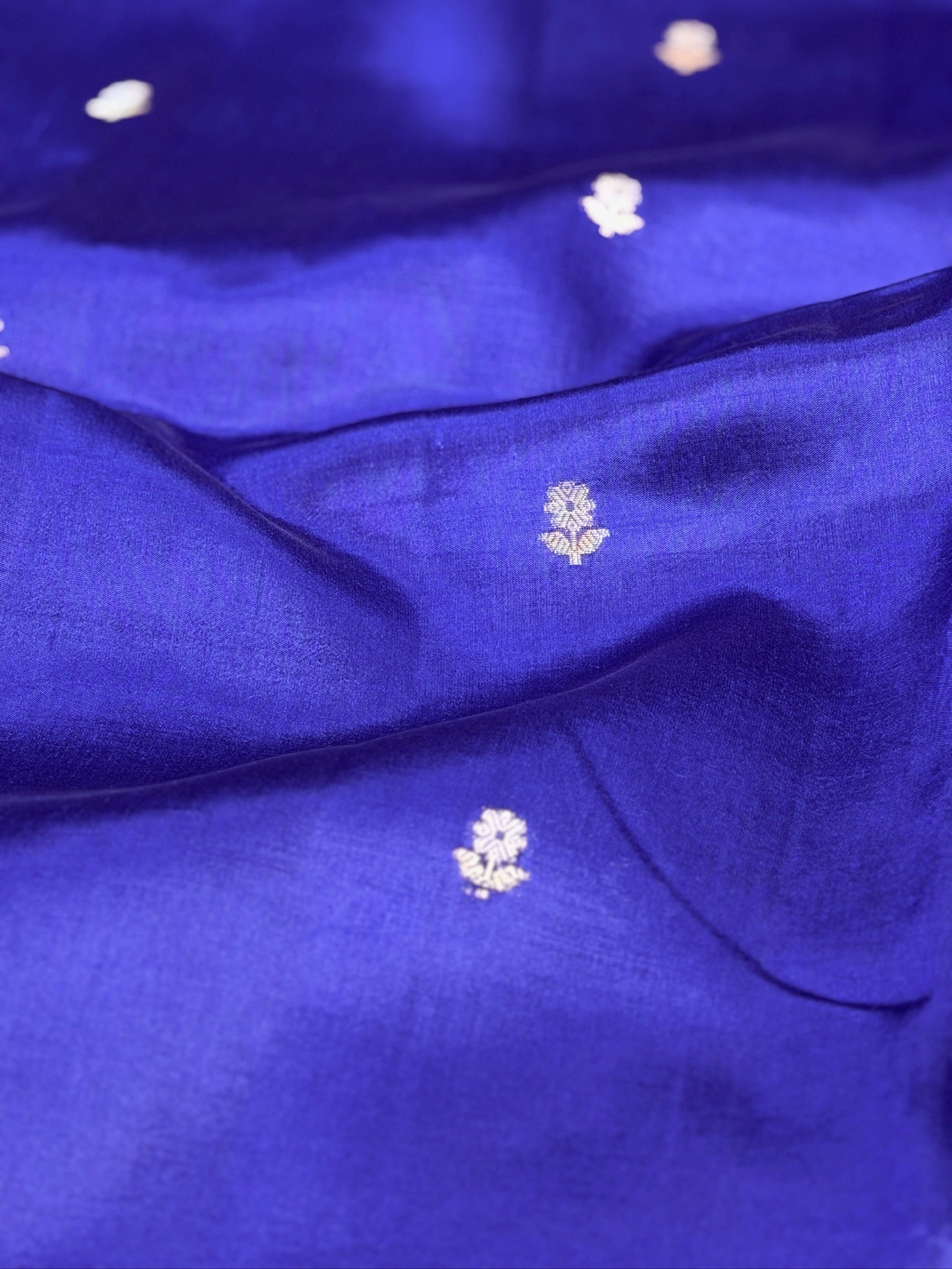 Royal Blue 100% Pure Soft Katan Silk Saree