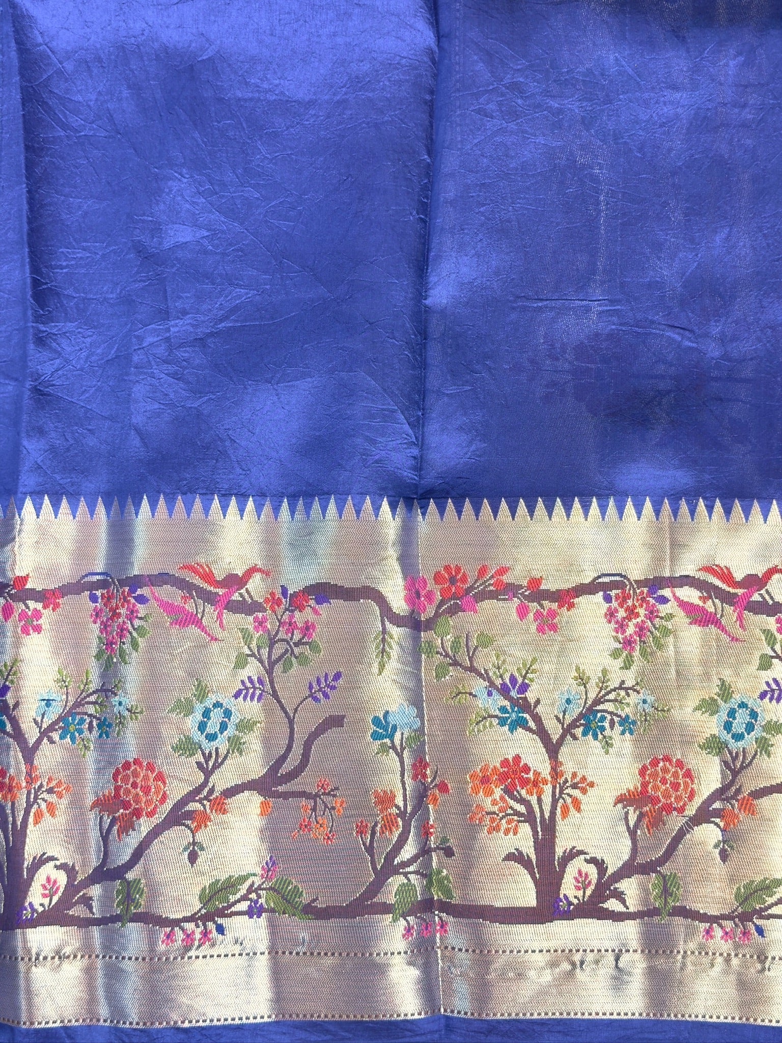 Royal Blue 100% Pure Soft Katan Silk Saree
