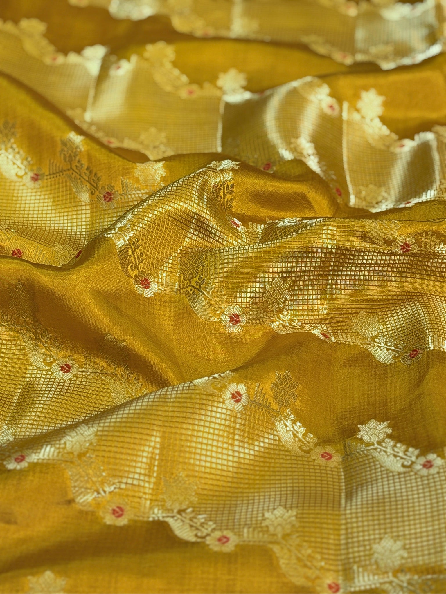 Yellow 100% Pure Soft Katan Silk Saree