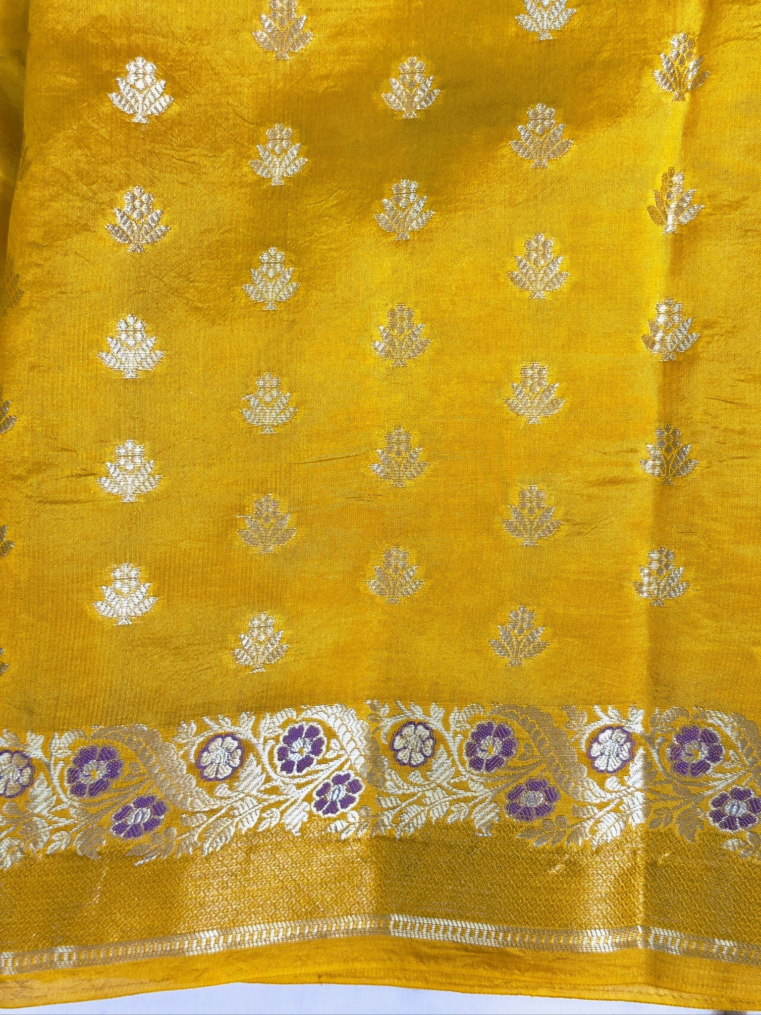 Mustard Yellow 100% Pure Soft Katan Silk Saree