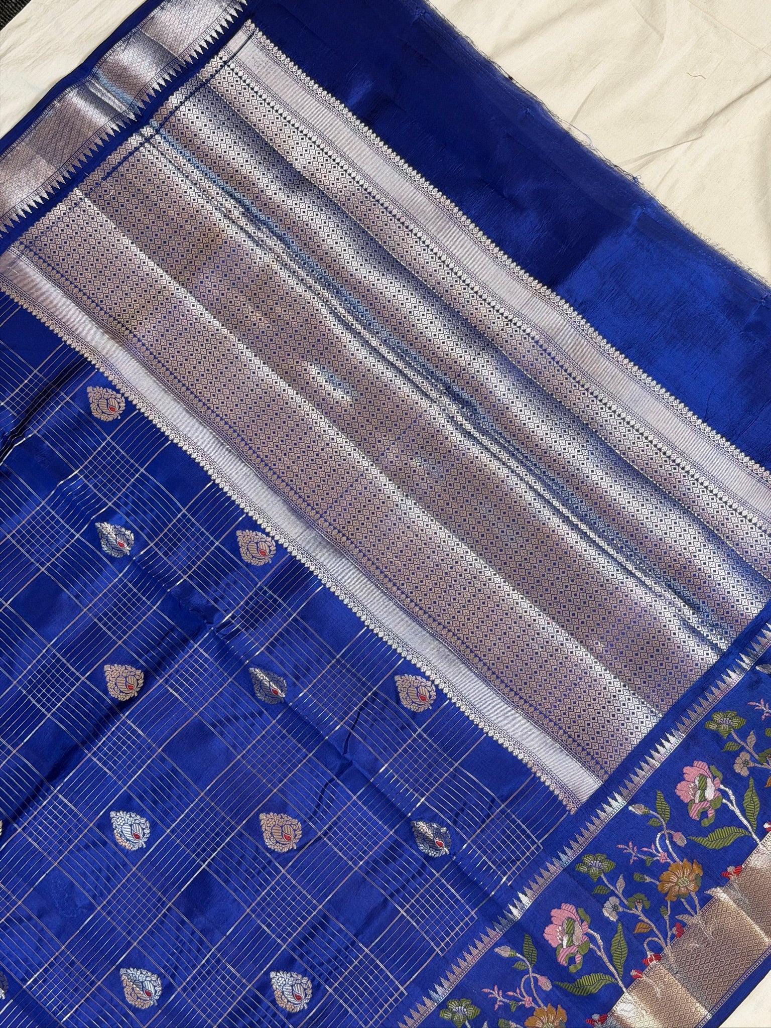 Royal Blue 100% Pure Soft Katan Silk Saree