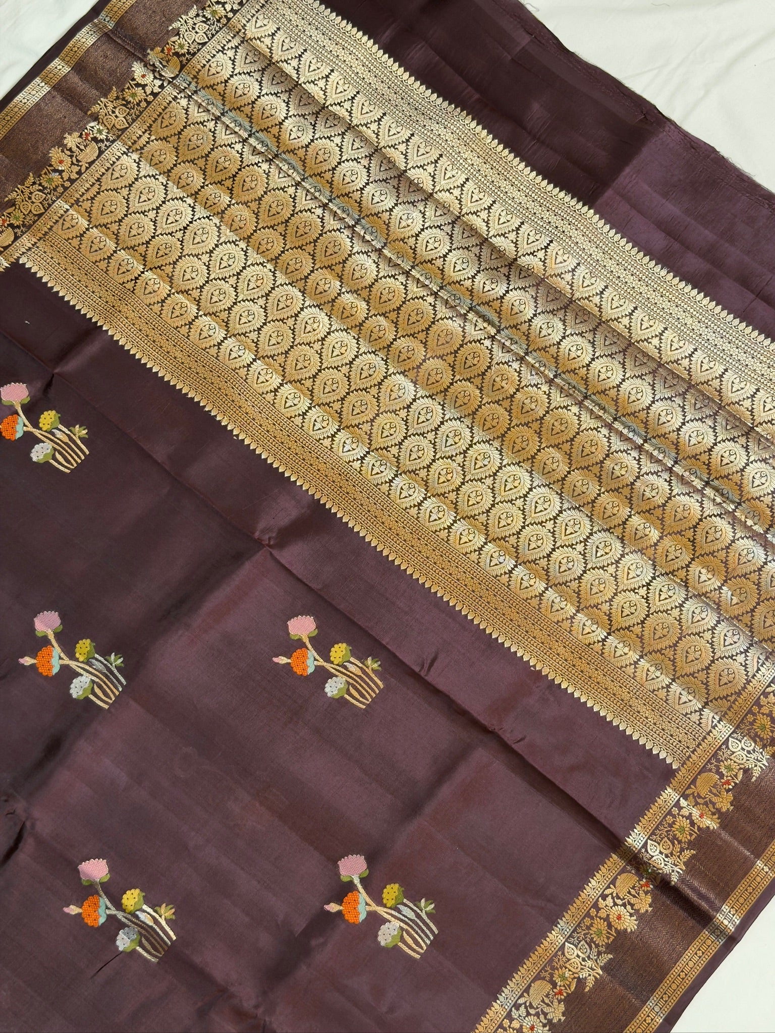 Wine 100% Pure Soft Katan Silk Saree