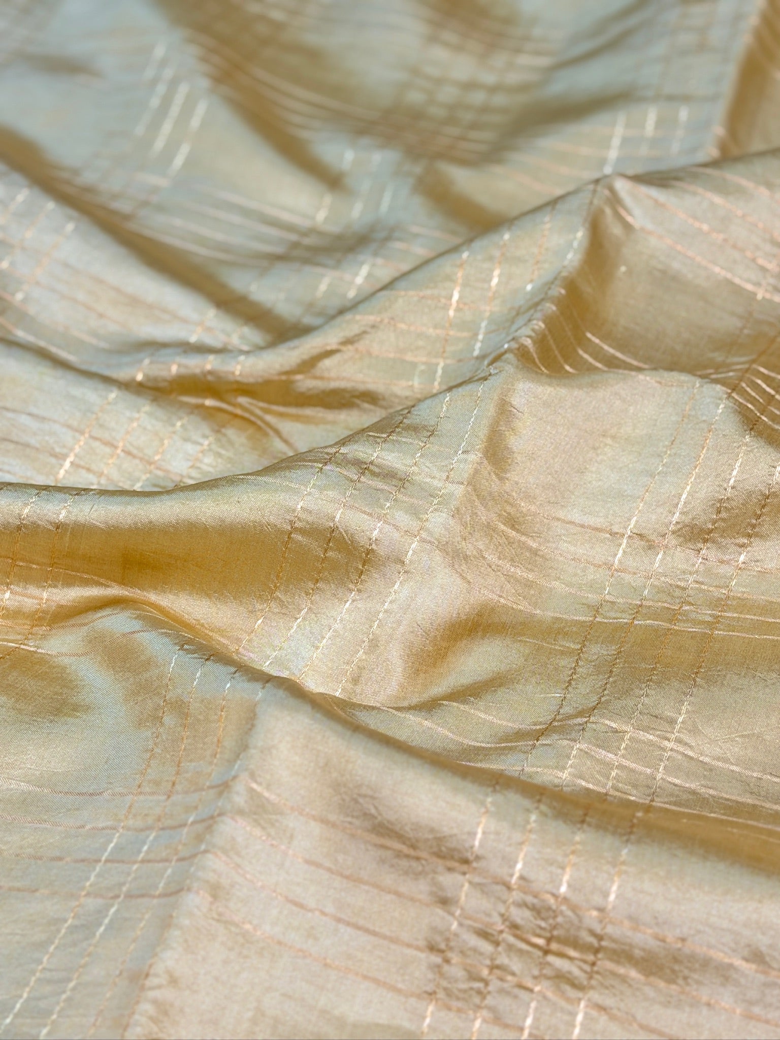 Ivory 100% Pure Soft Katan Silk Handwoven Saree