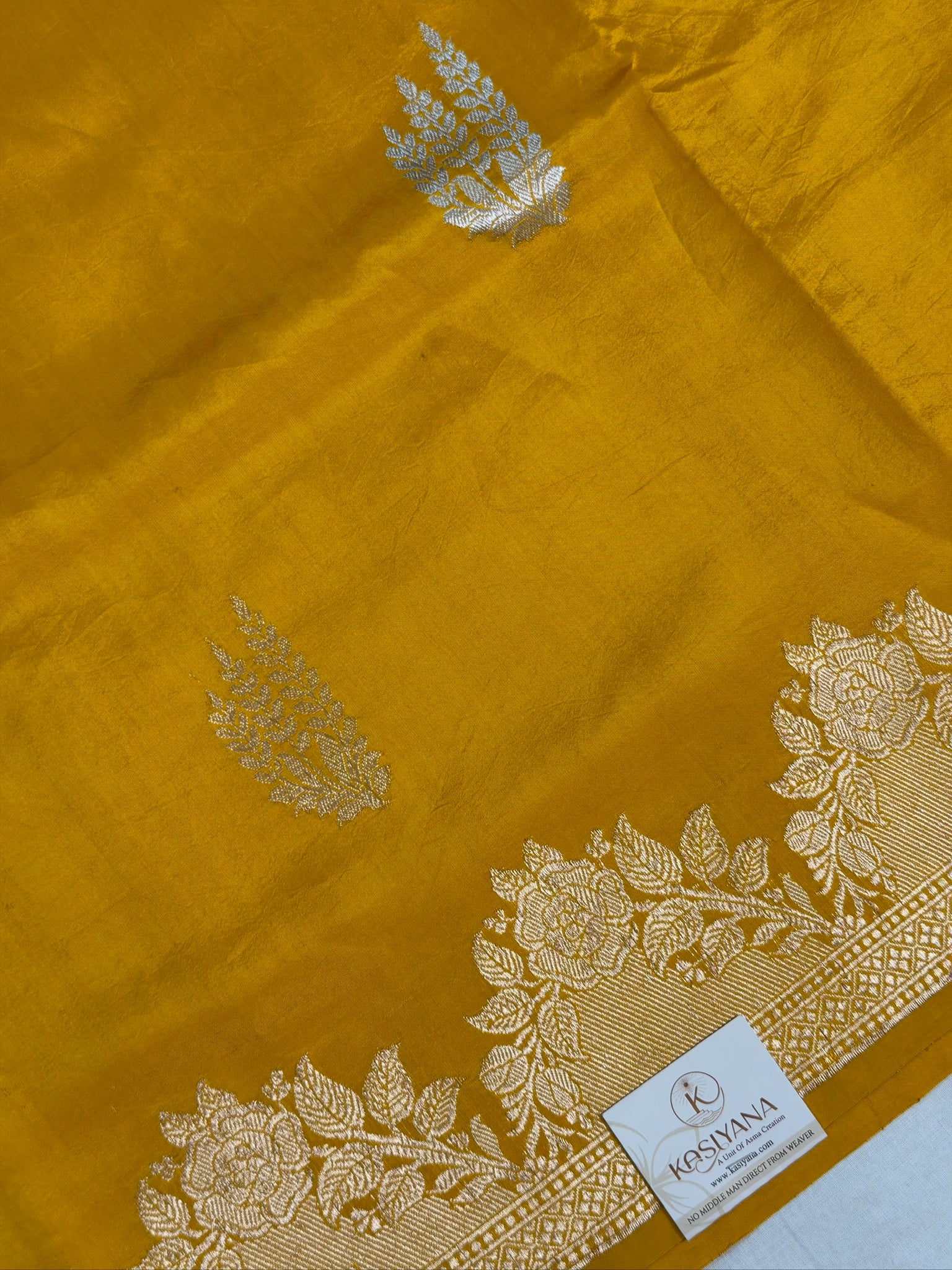 Yellow 100% Pure Soft Katan Silk Handwoven Saree