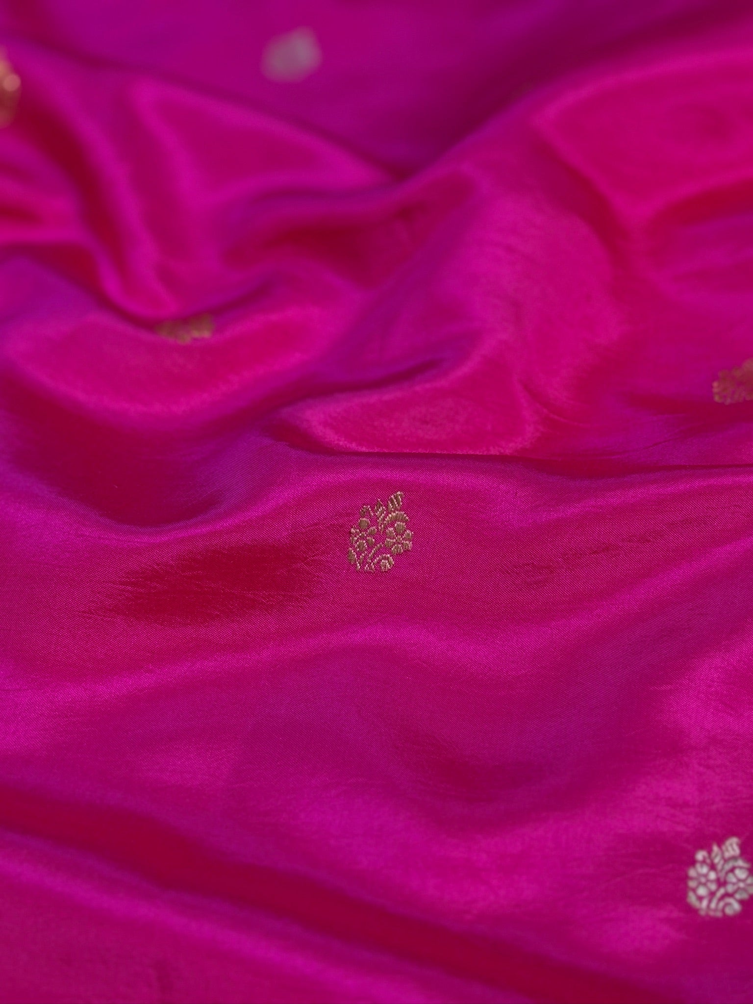 Rani Pink 100% Pure Soft Katan Silk Handwoven Saree