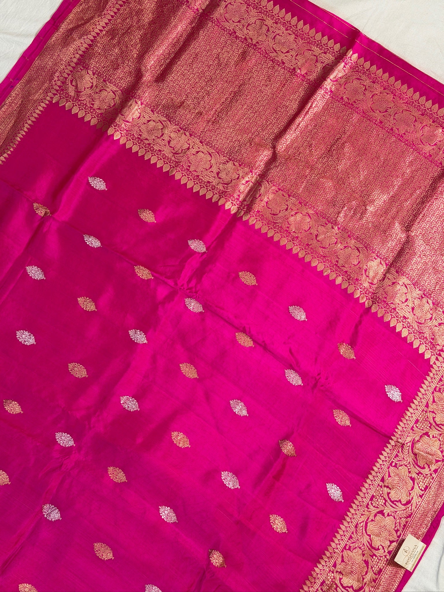 Rani Pink 100% Pure Soft Katan Silk Handwoven Saree