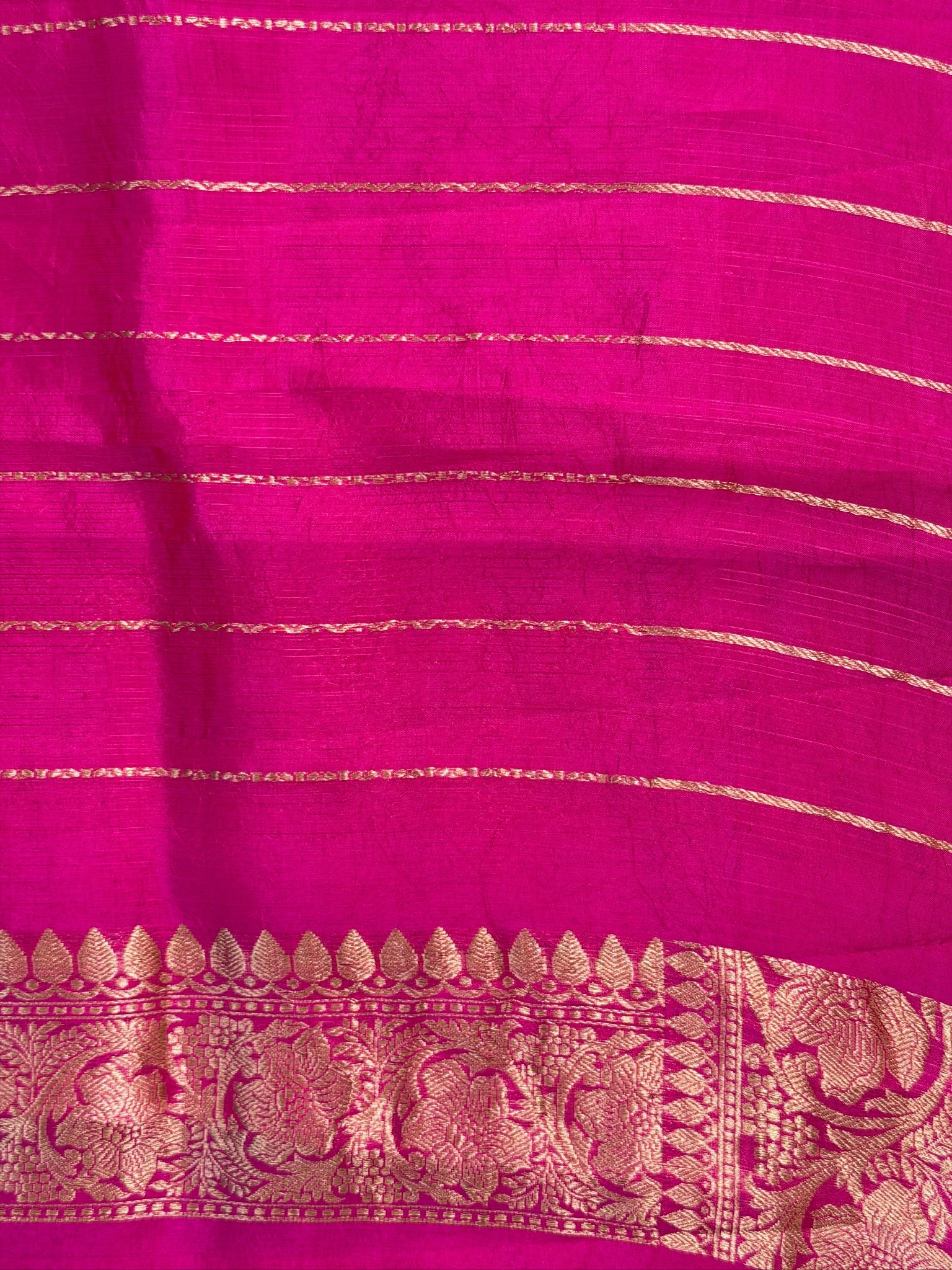 Rani Pink 100% Pure Soft Katan Silk Handwoven Saree